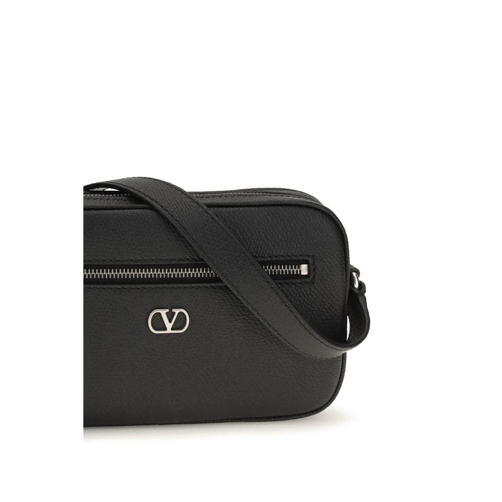 Valentino Garavani Black Calf Leather Bos Taurus Shoulder Bag - 4