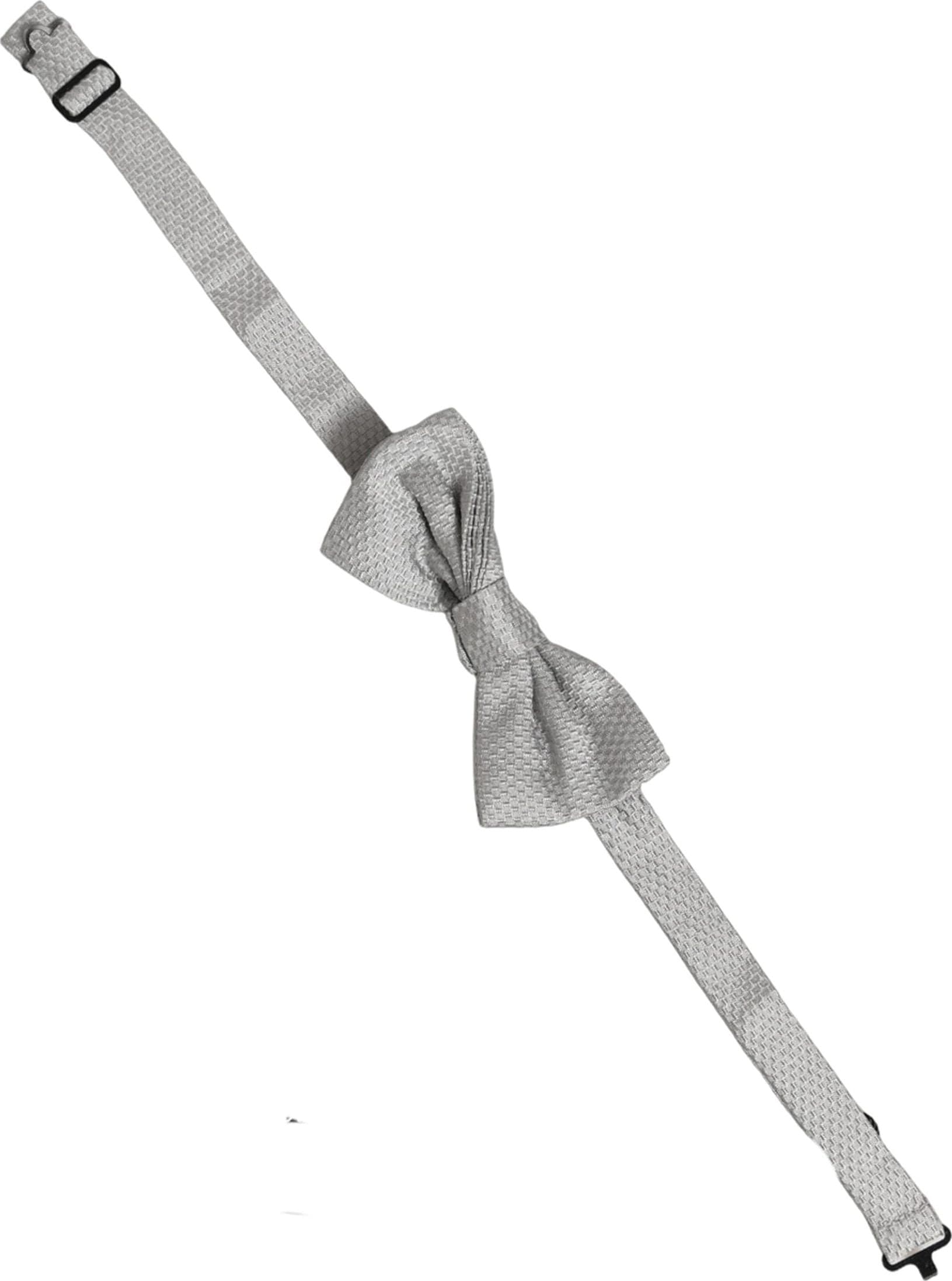Dolce & Gabbana Men Gray 100% Silk Adjustable Neck Papillon Bow Tie - 4