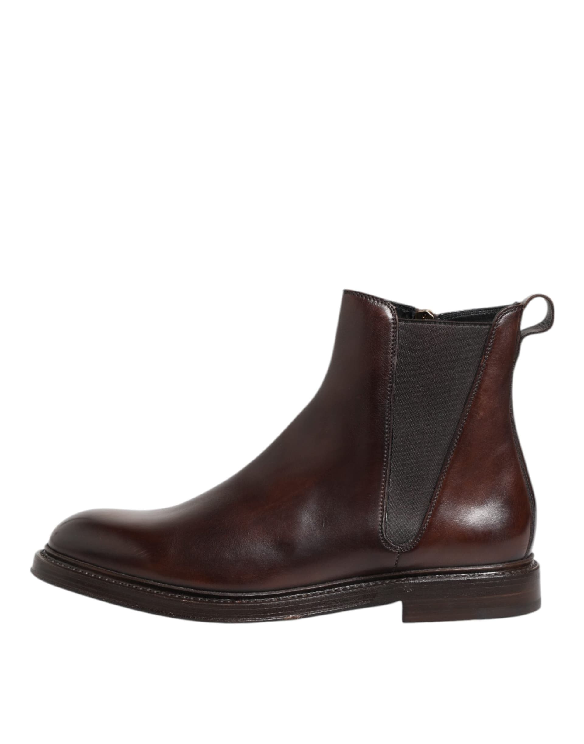 Dolce & Gabbana Brown Chelsea Leather Mid Calf Boots Shoes - 5