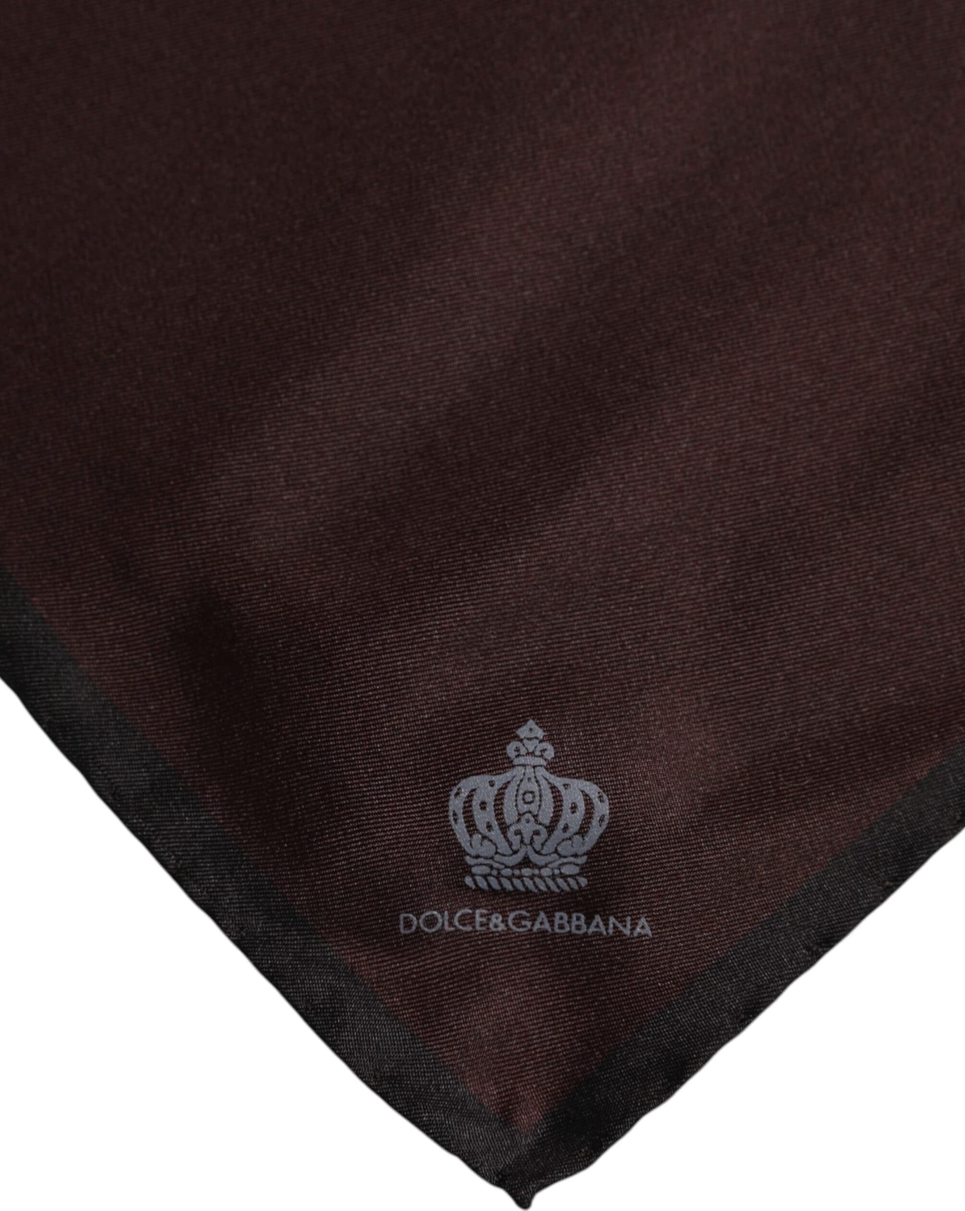 Dolce & Gabbana Brown DG Crown Silk Square Men Foulard Scarf - 3