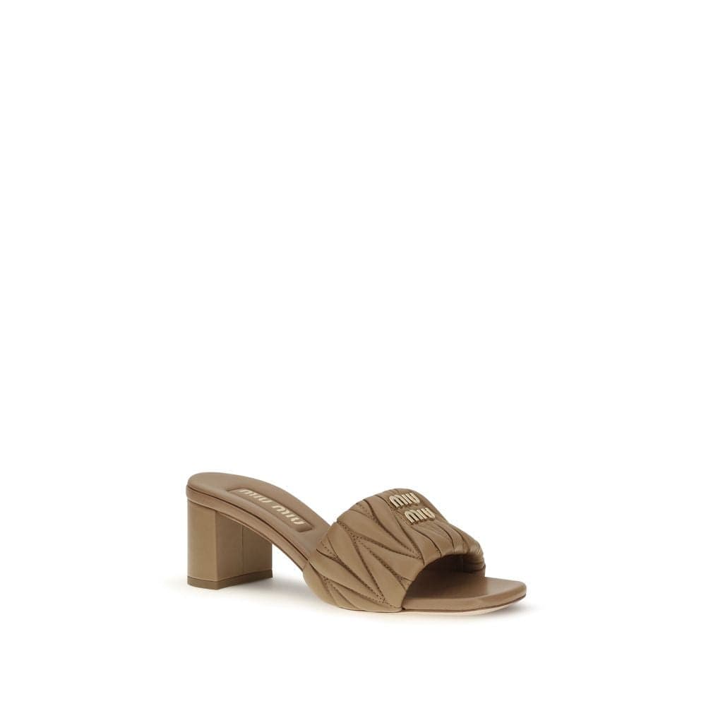 Miu Miu Beige Lamb Ovis Aries Aries Platform Sandals - 2