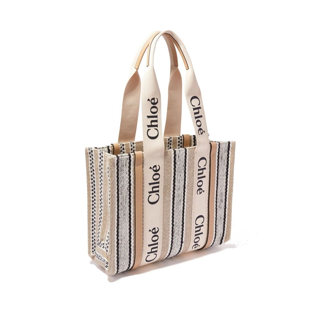 Chloé Beige Linen Tote Bag - 2