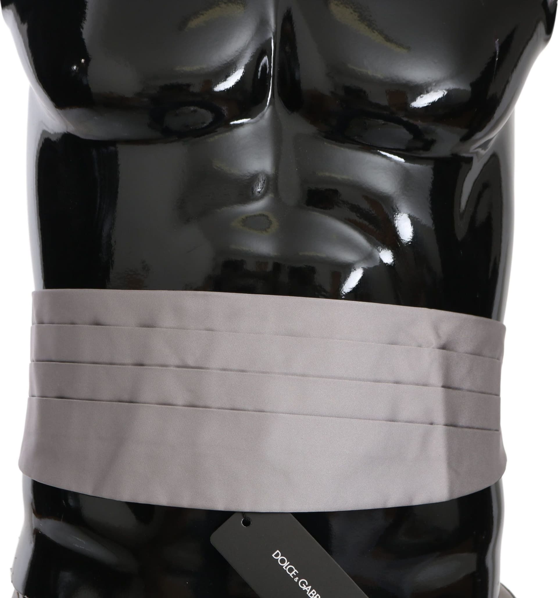 Dolce & Gabbana Gray Men Waist Belt 100% Silk Cummerbund - 3