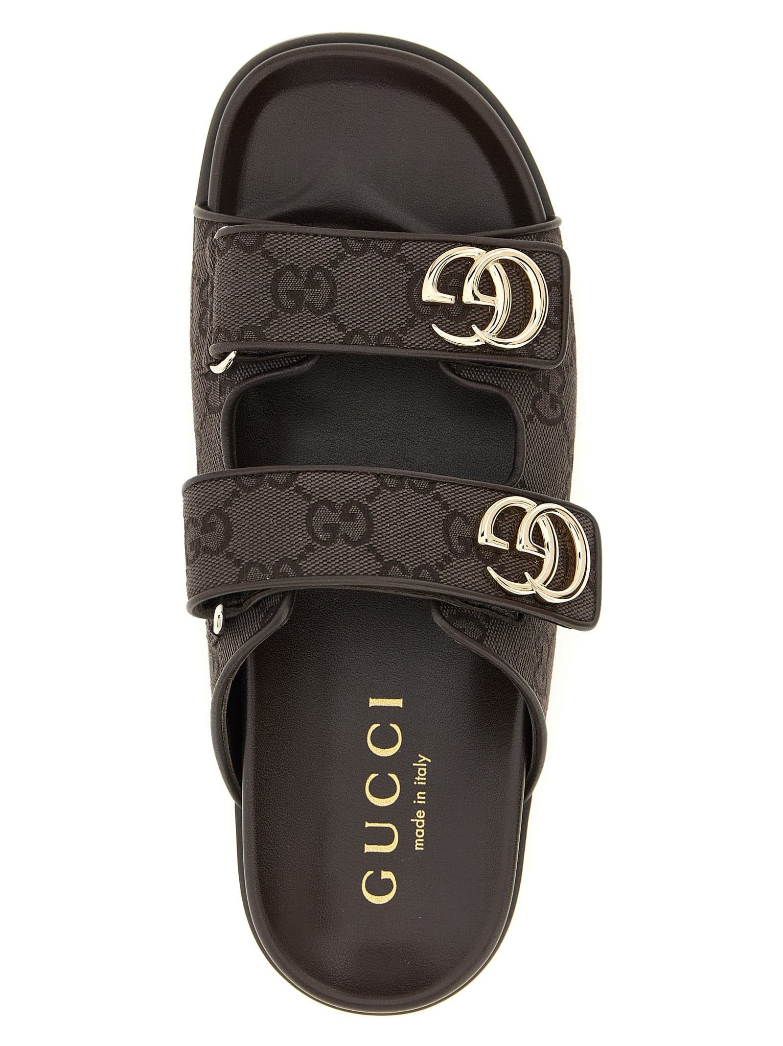 Gucci Brown Cotton Slides - 4