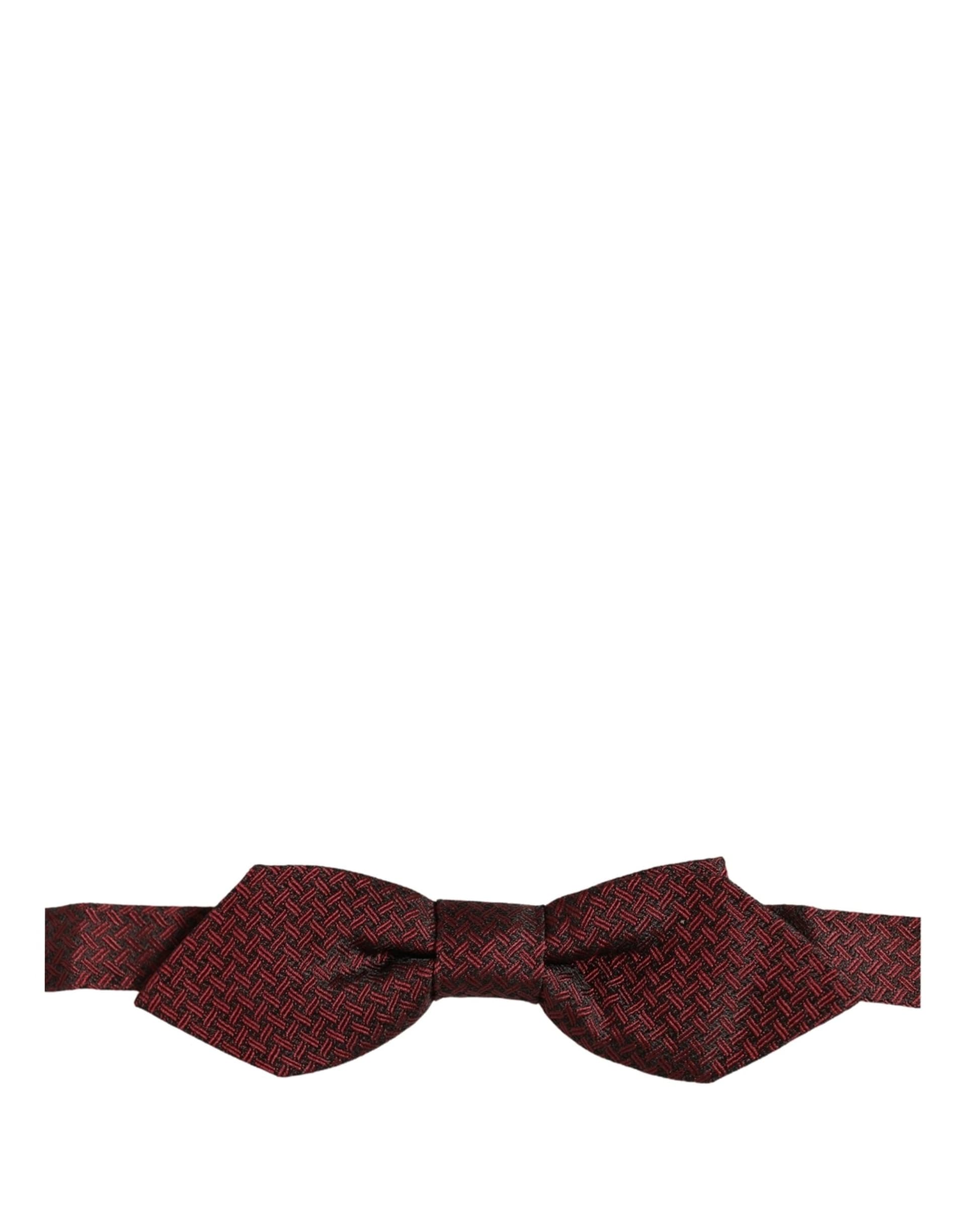 Dolce & Gabbana Men Red Silk Fantasy Adjustable Neck Papillon Bow Tie - 3