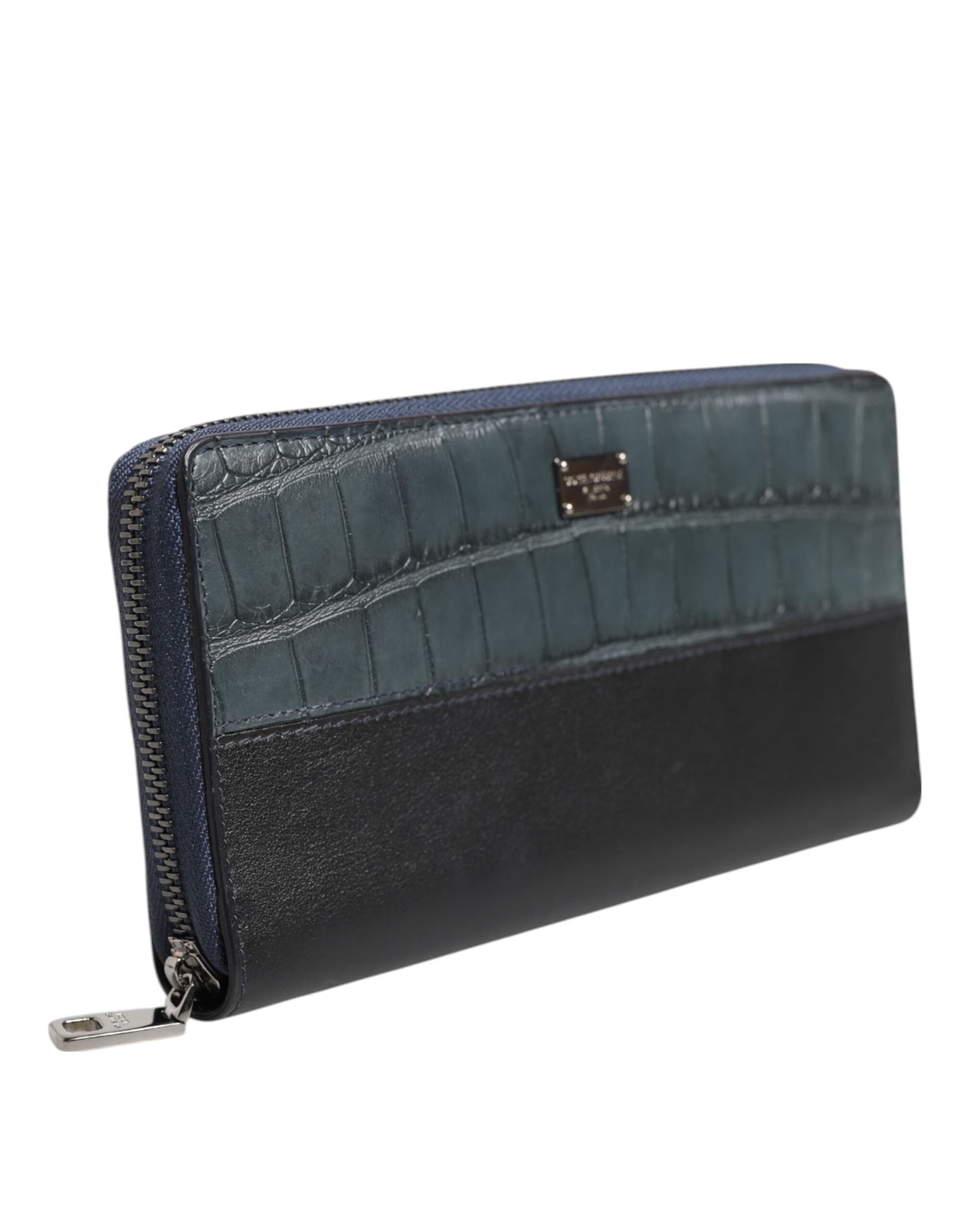 Dolce & Gabbana Black Blue Exotic Leather Men Continental Clutch Wallet - 3