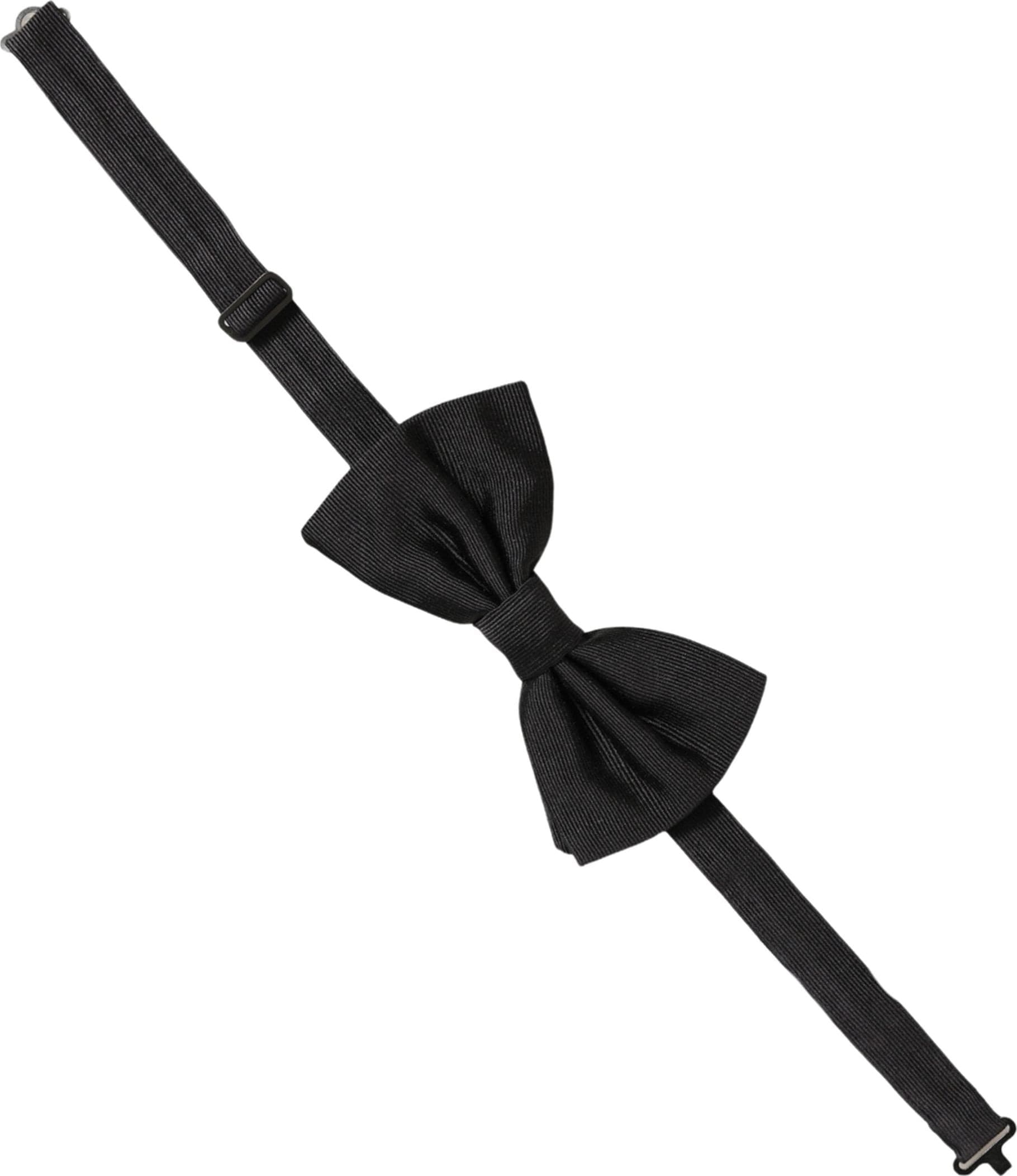 Dolce & Gabbana Men Black 100% Silk Adjustable Neck Papillon Bow Tie - 3