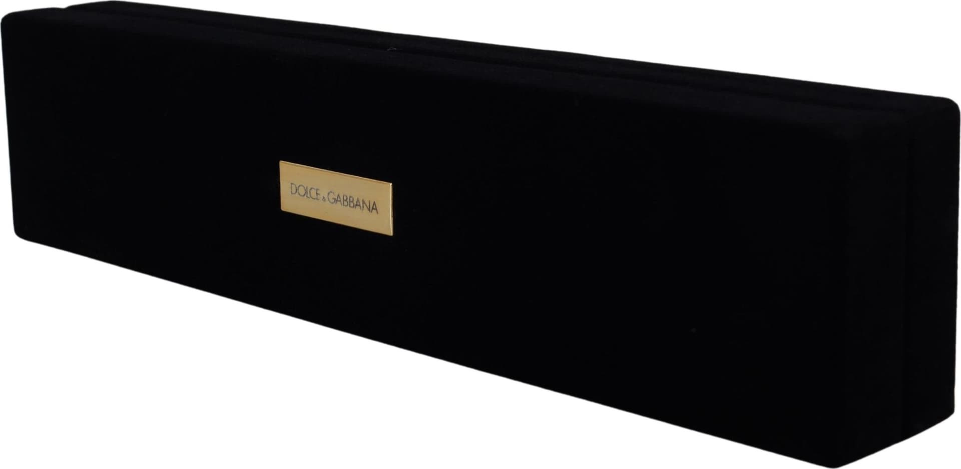 Dolce & Gabbana Black Velvet Logo Plaque Storage Bracelet Jewelry Box - 2