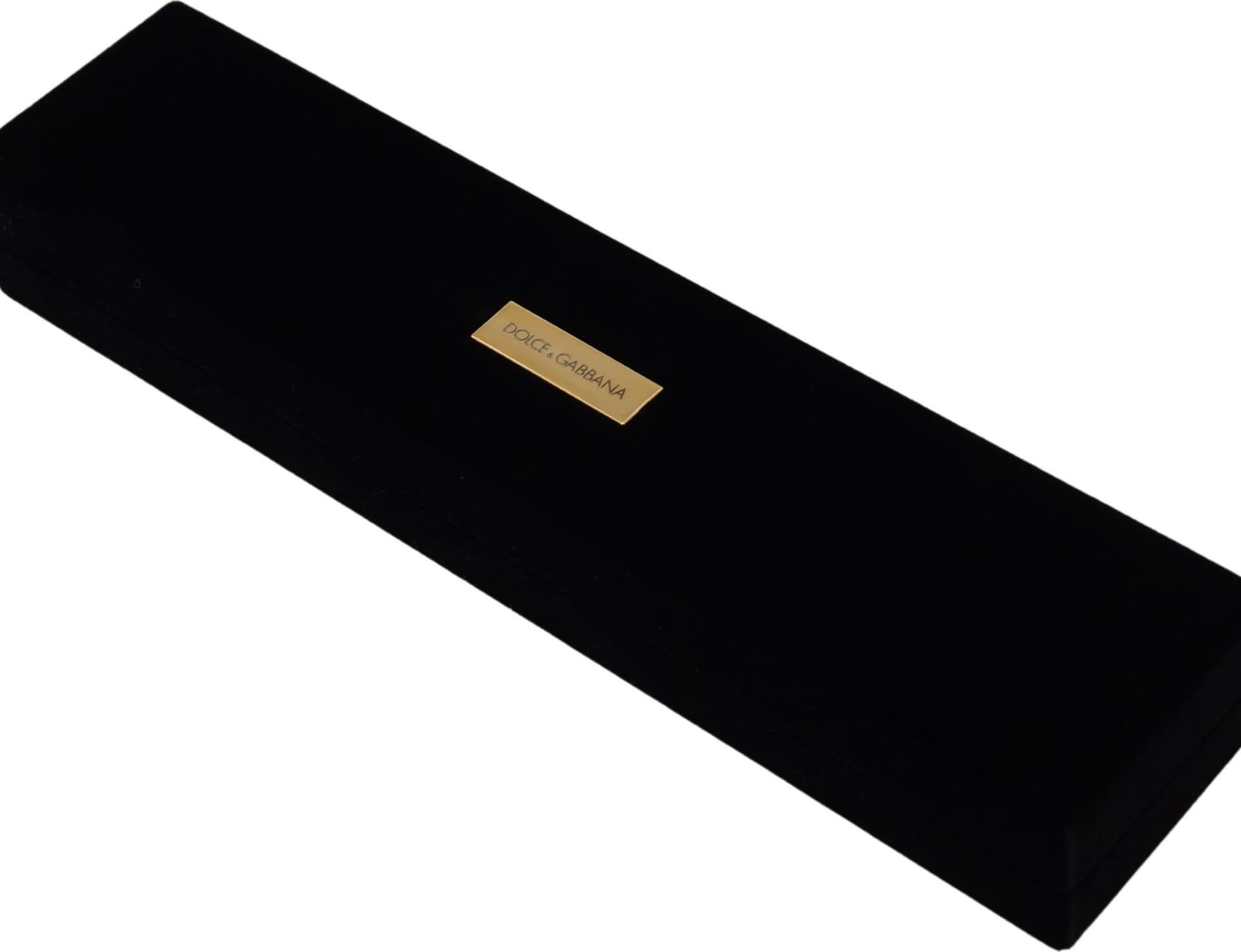 Dolce & Gabbana Black Velvet Logo Plaque Storage Bracelet Jewelry Box - 5