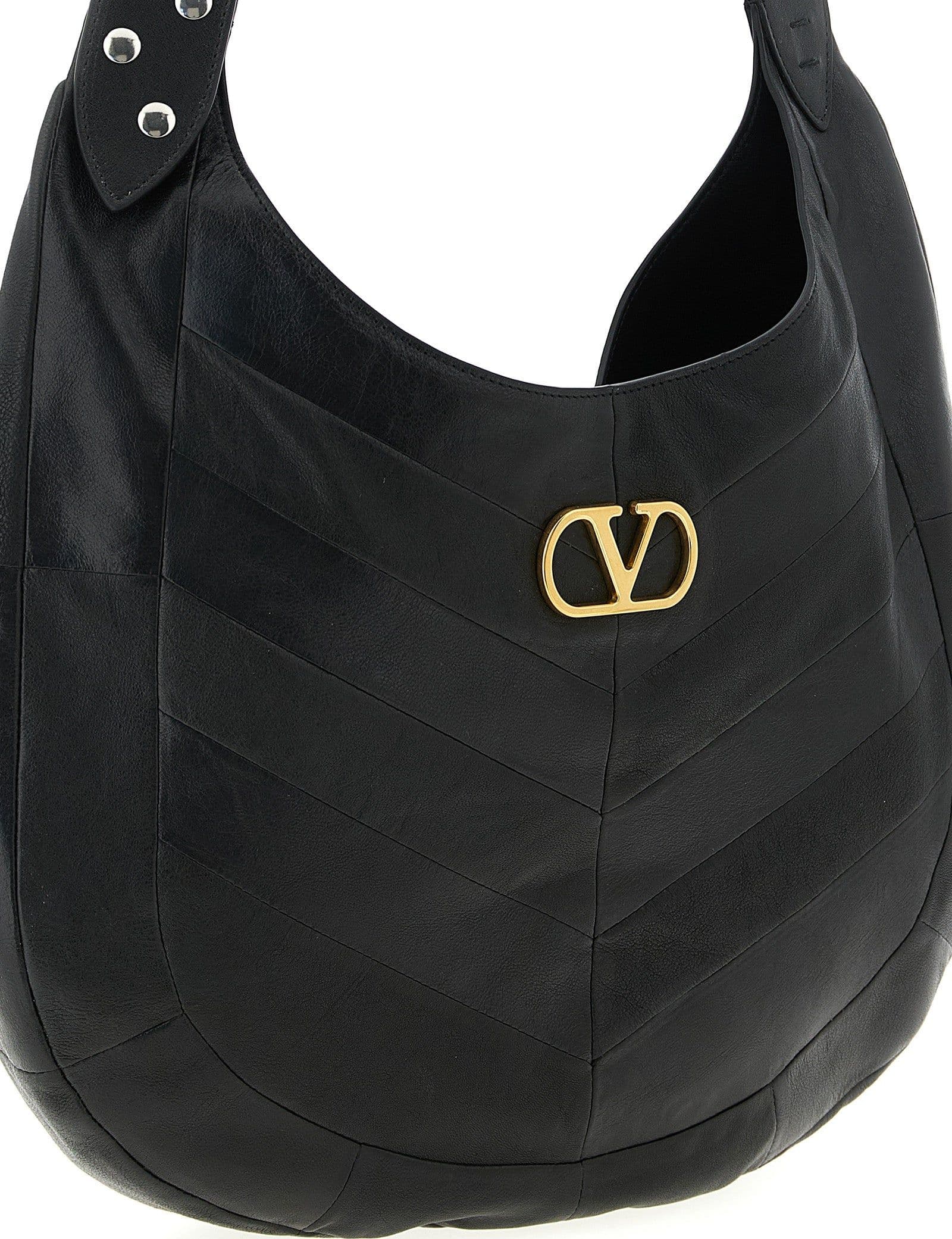 Valentino Garavani Black Lamb Leather Shoulder Bag - 3