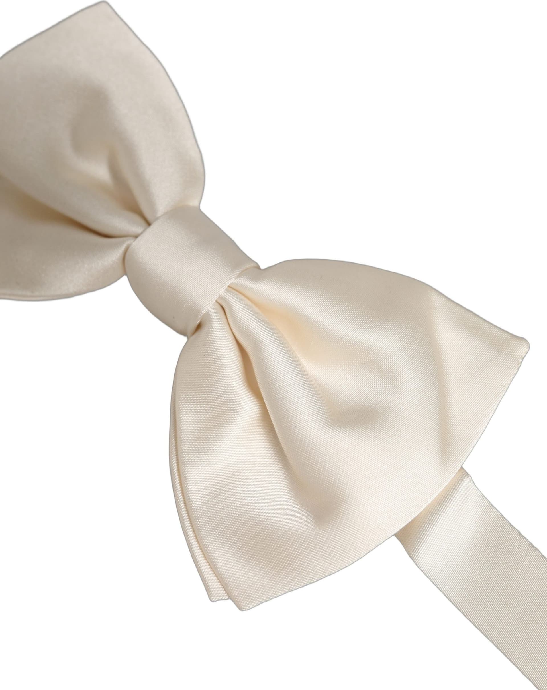 Dolce & Gabbana Men White 100% Silk Adjustable Neck Papillon Bow Tie - 4