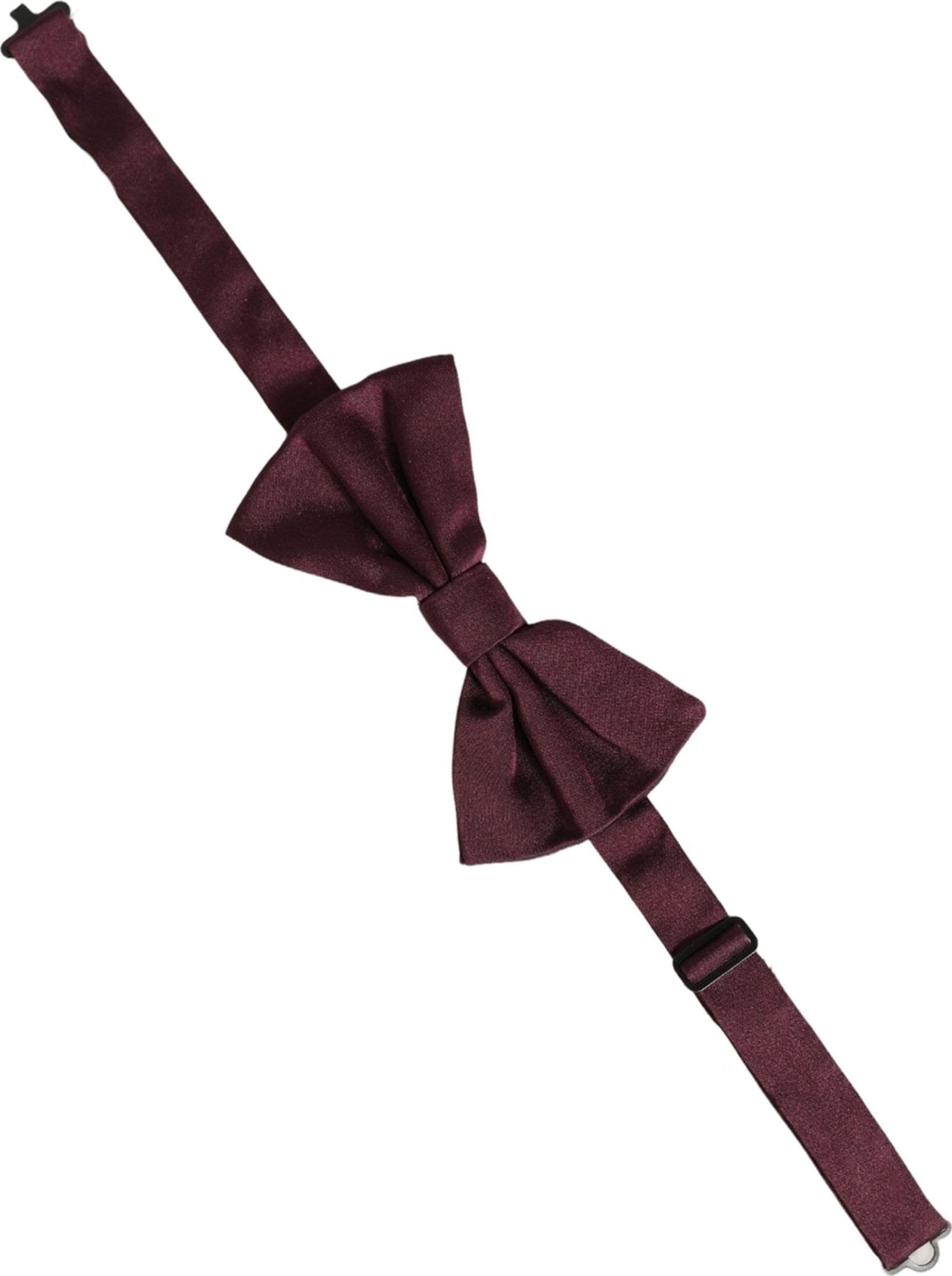 Dolce & Gabbana Men Maroon 100% Silk Adjustable Neck Papillon Bow Tie - 2