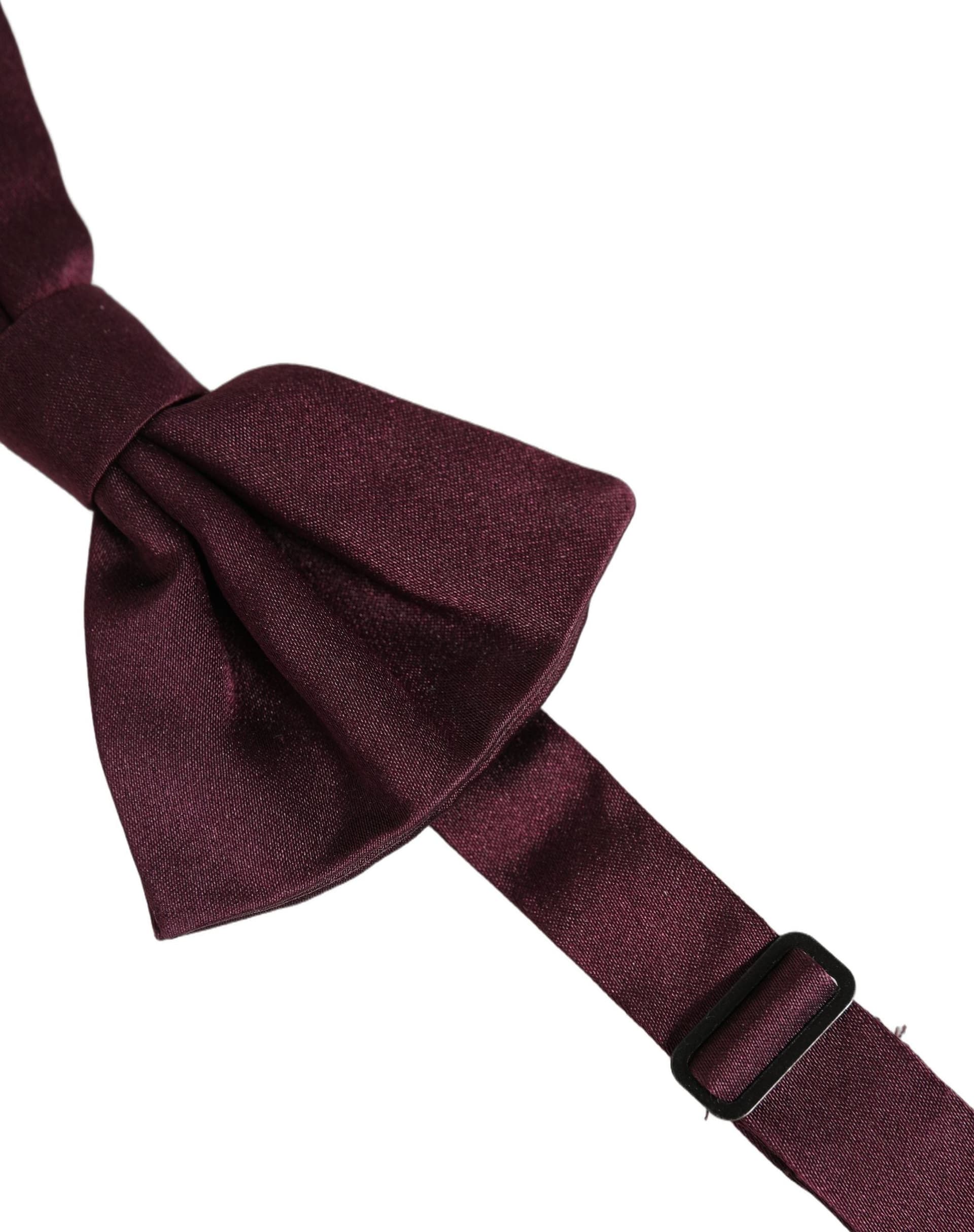 Dolce & Gabbana Men Maroon 100% Silk Adjustable Neck Papillon Bow Tie - 3