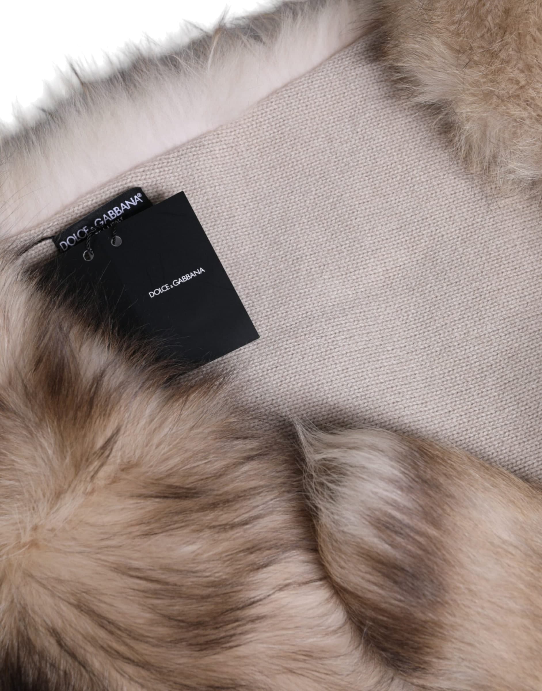 Dolce & Gabbana Brown Frost Fox Fur Neck Warmer Winter Scarf - 4