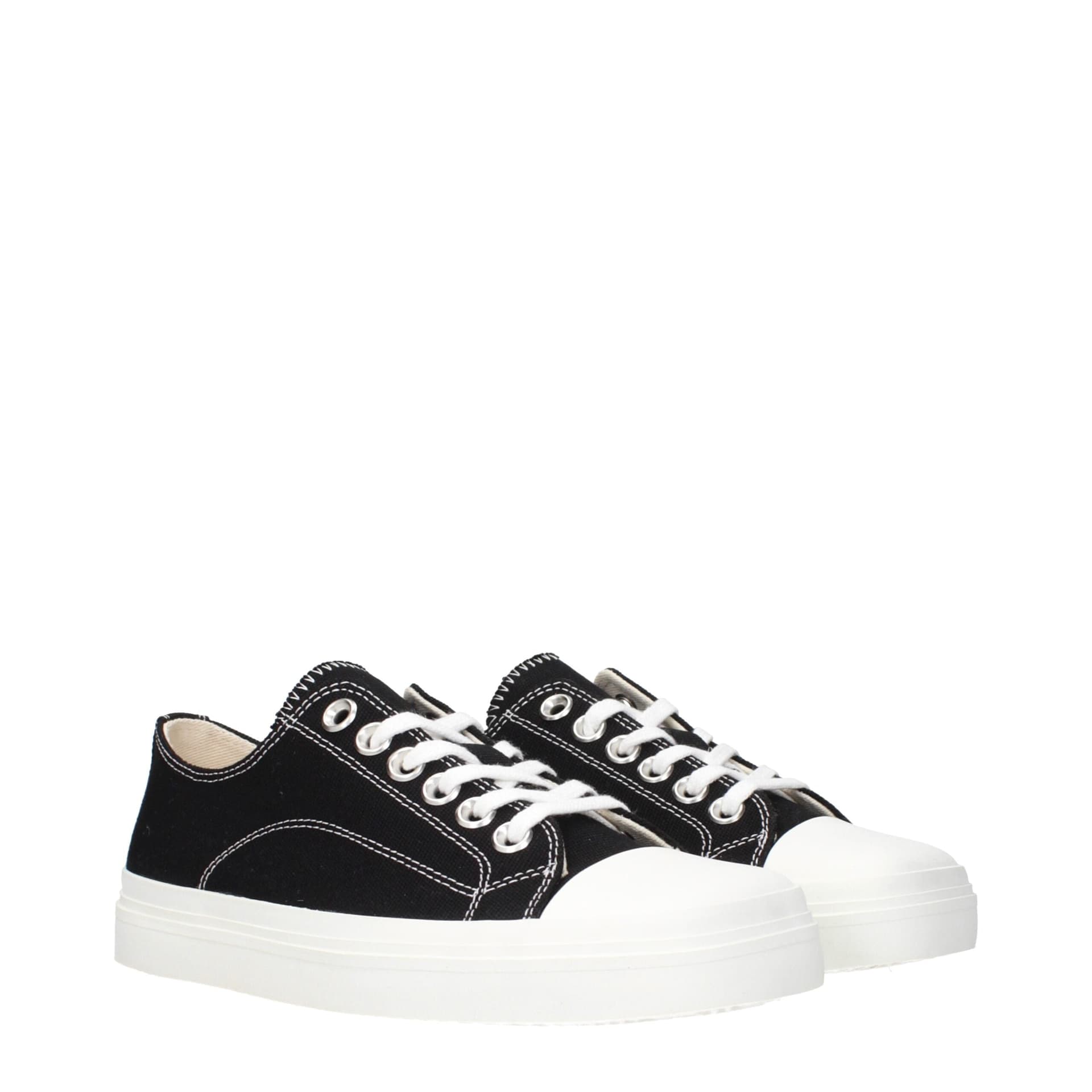 Moschino Black Fabric Low Top Sneakers - 2