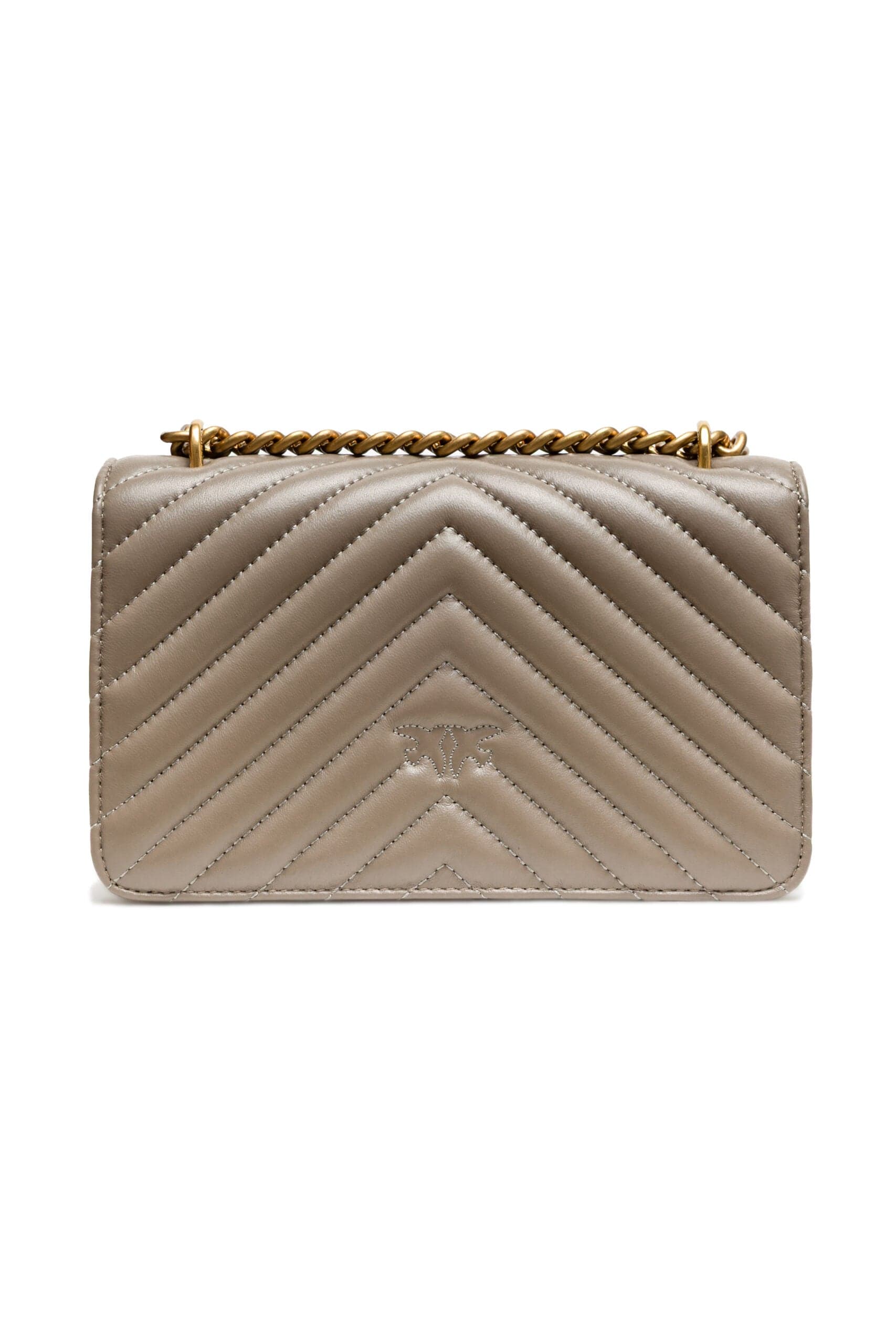 PINKO Grey Leather Love One Mini Shoulder Bag - 3