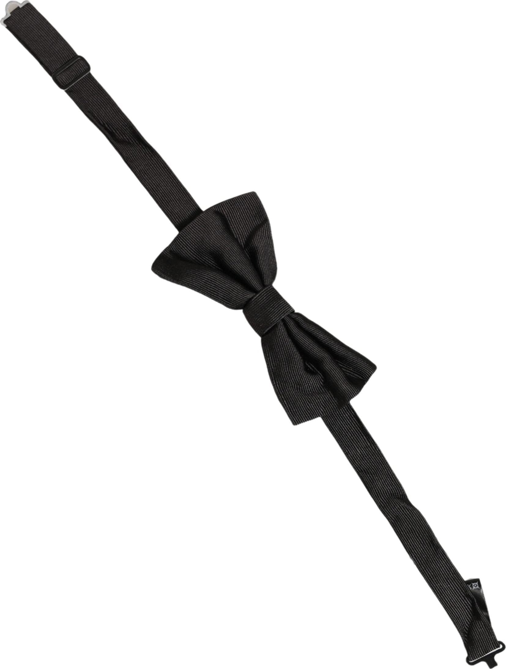 Dolce & Gabbana Men Black 100% Silk Adjustable Neck Papillon Bow Tie - 2