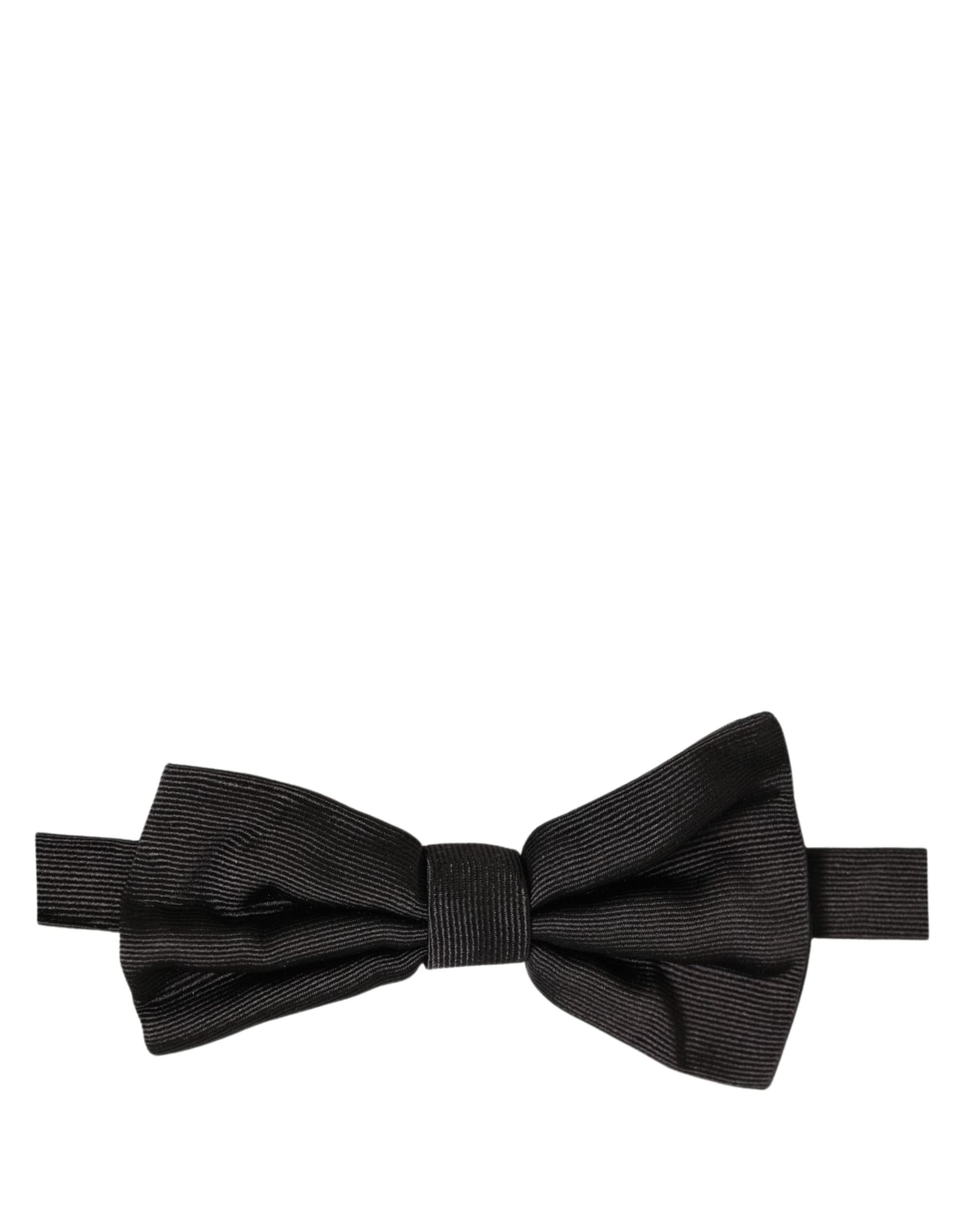 Dolce & Gabbana Men Black 100% Silk Adjustable Neck Papillon Bow Tie - 3