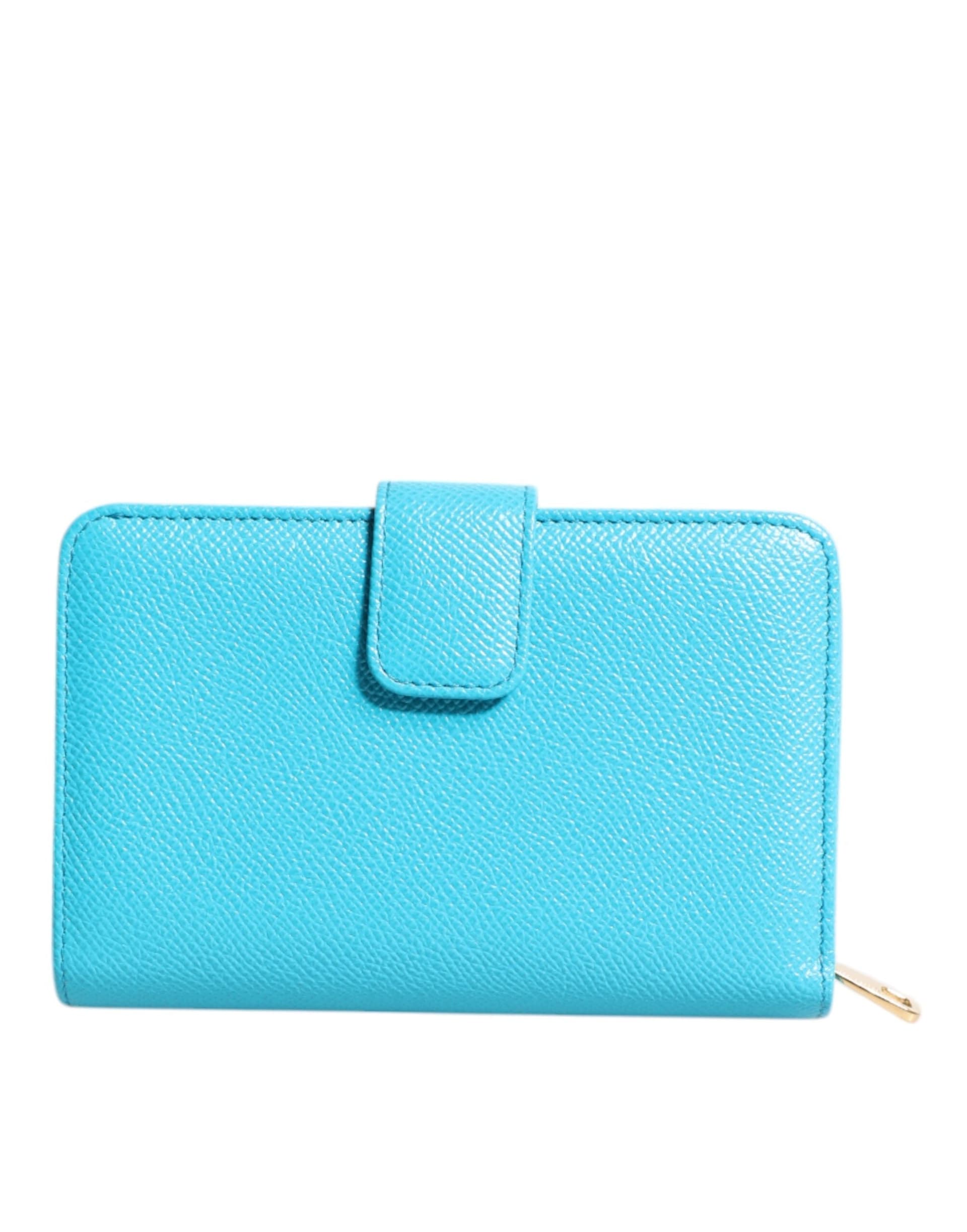 Dolce & Gabbana Light Blue Leather Bifold Continental Clutch Wallet - 5