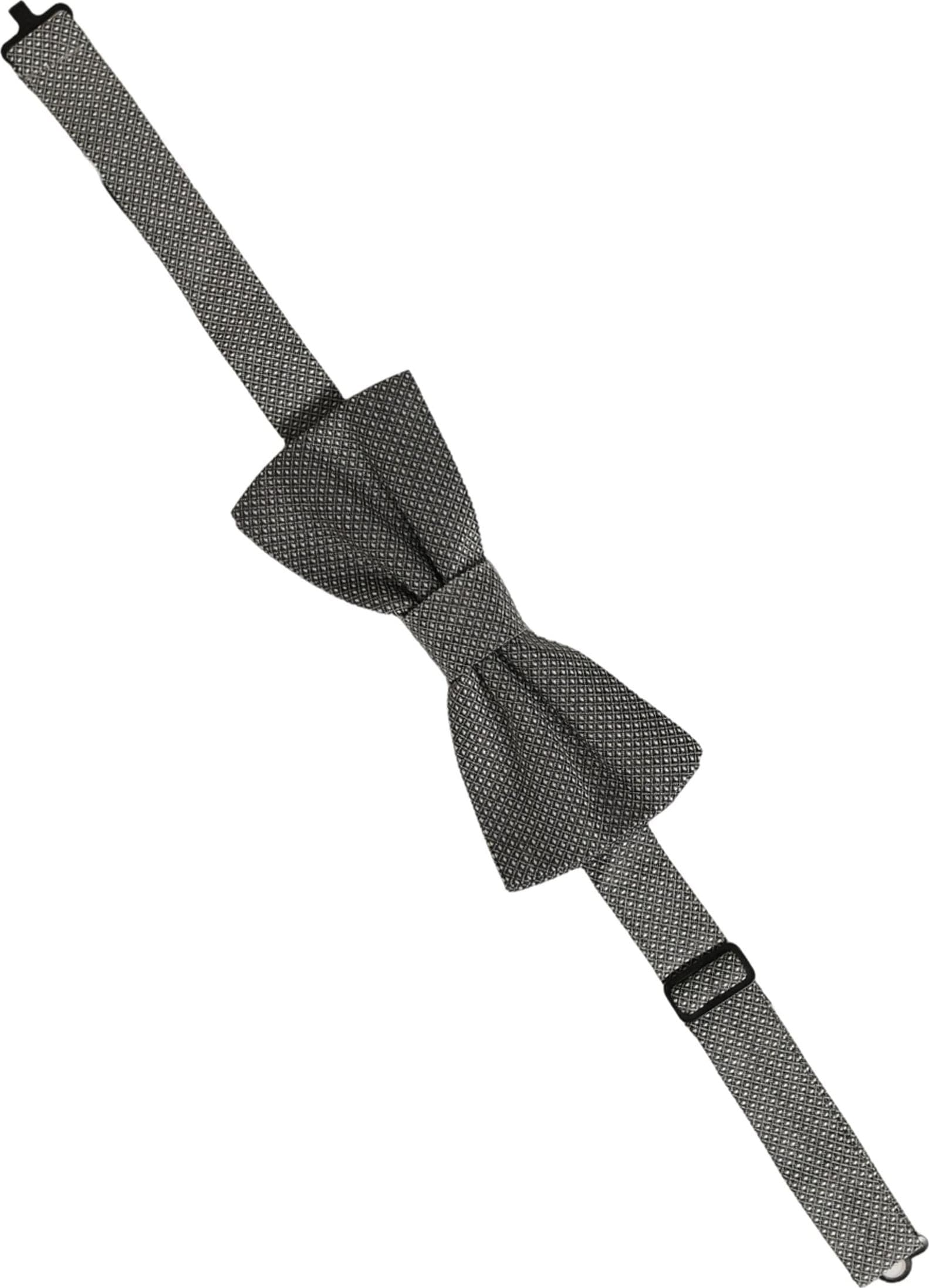 Dolce & Gabbana Men Gray Silk Patterned Adjustable Neck Papillon Bow Tie - 3