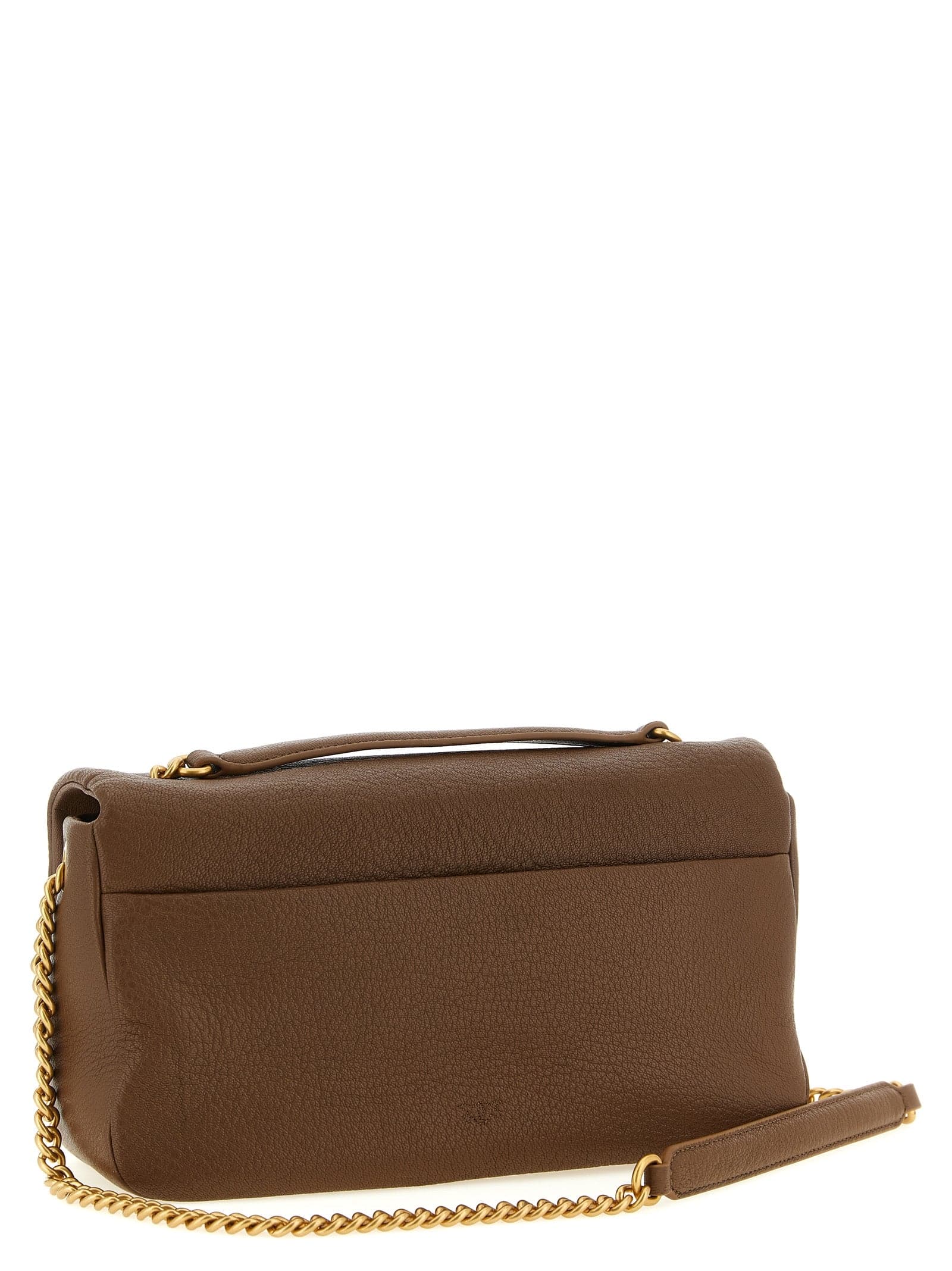 PINKO Brown Lamb Leather Shoulder Bag - 2