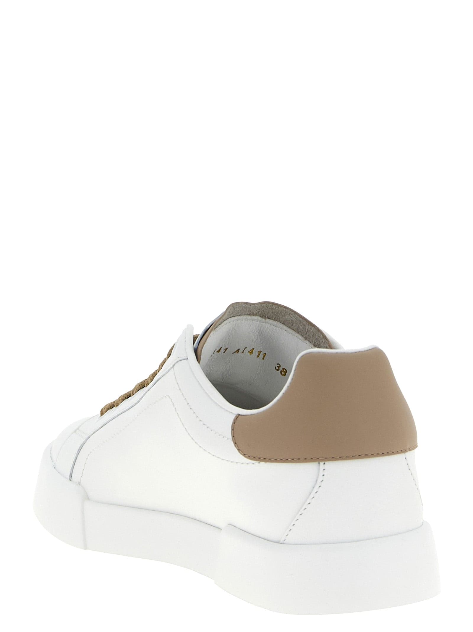 Dolce & Gabbana Beige Calfskin Sneakers - 3