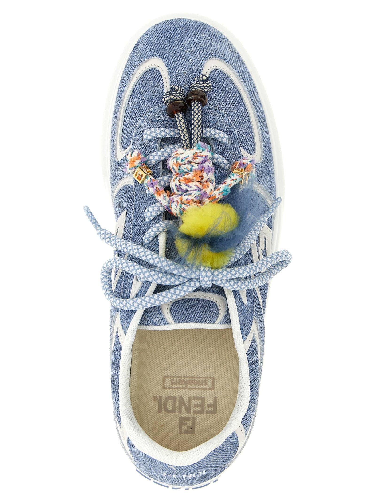 Fendi Blue Calfskin Platform Sneakers - 5