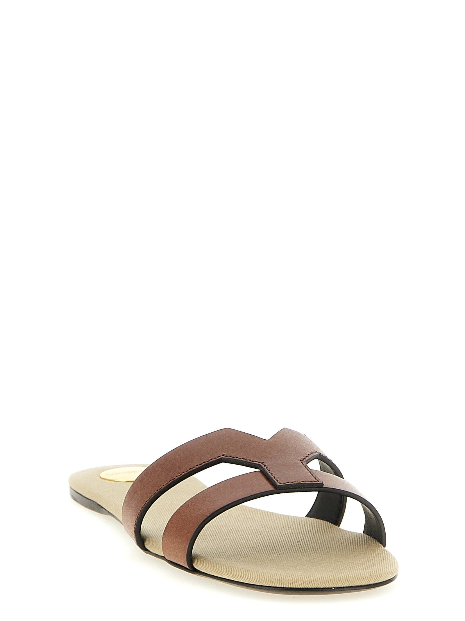Saint Laurent Brown Calfskin Slides - 2