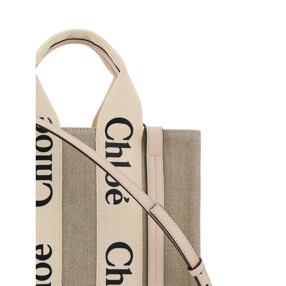 Chloé Brown Linen Handbag - 4