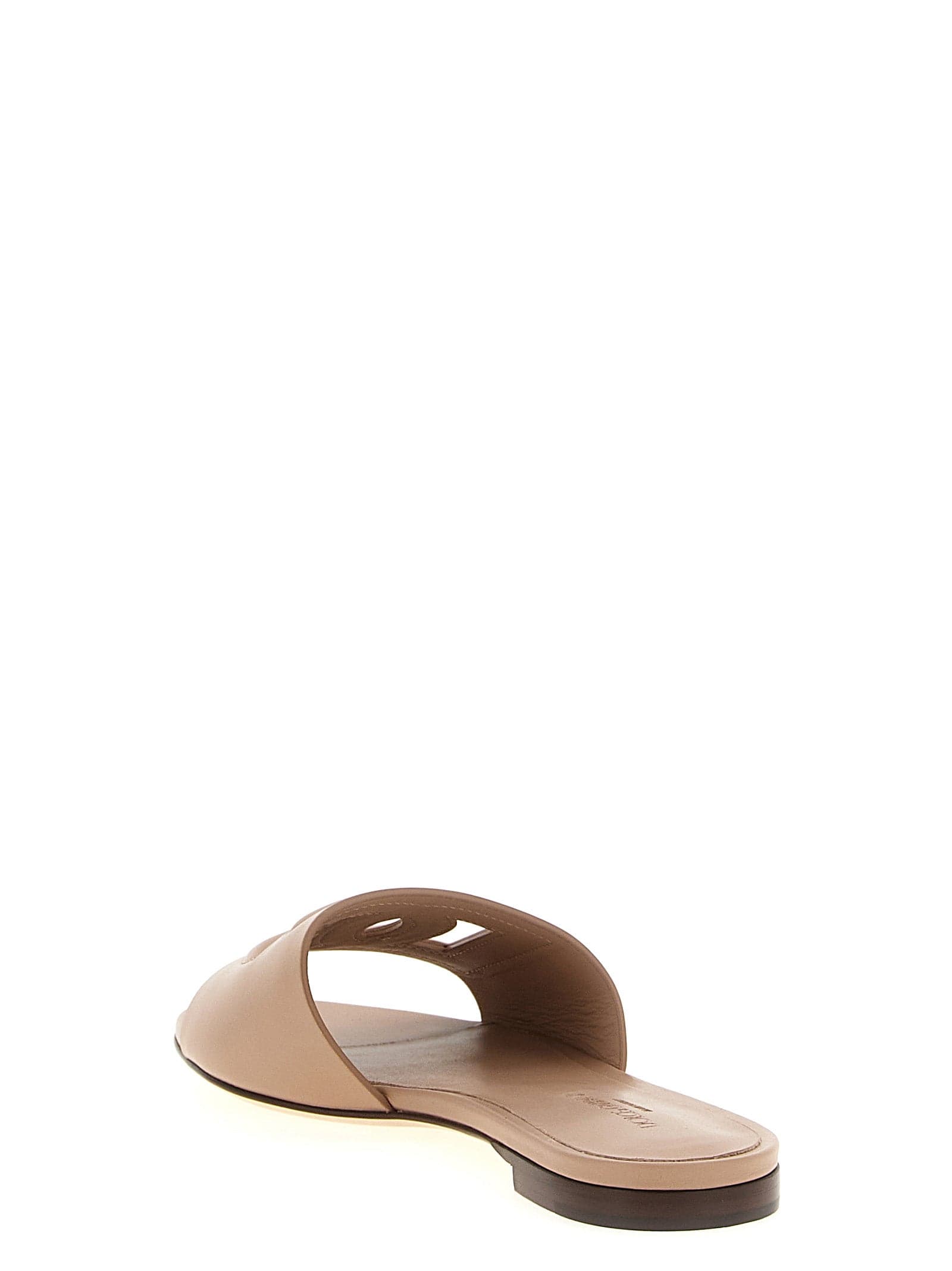 Dolce & Gabbana Beige Calfskin Slides - 3
