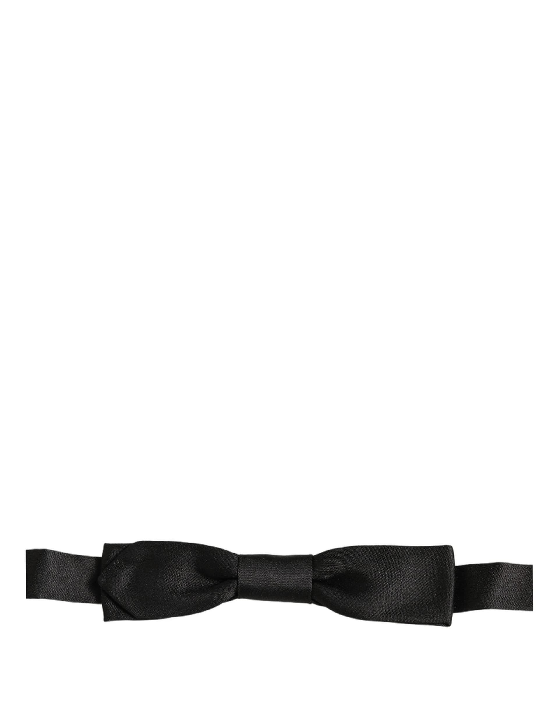 Dolce & Gabbana Men Black 100% SIlk Adjustable Neck Papillon Bow Tie - 3