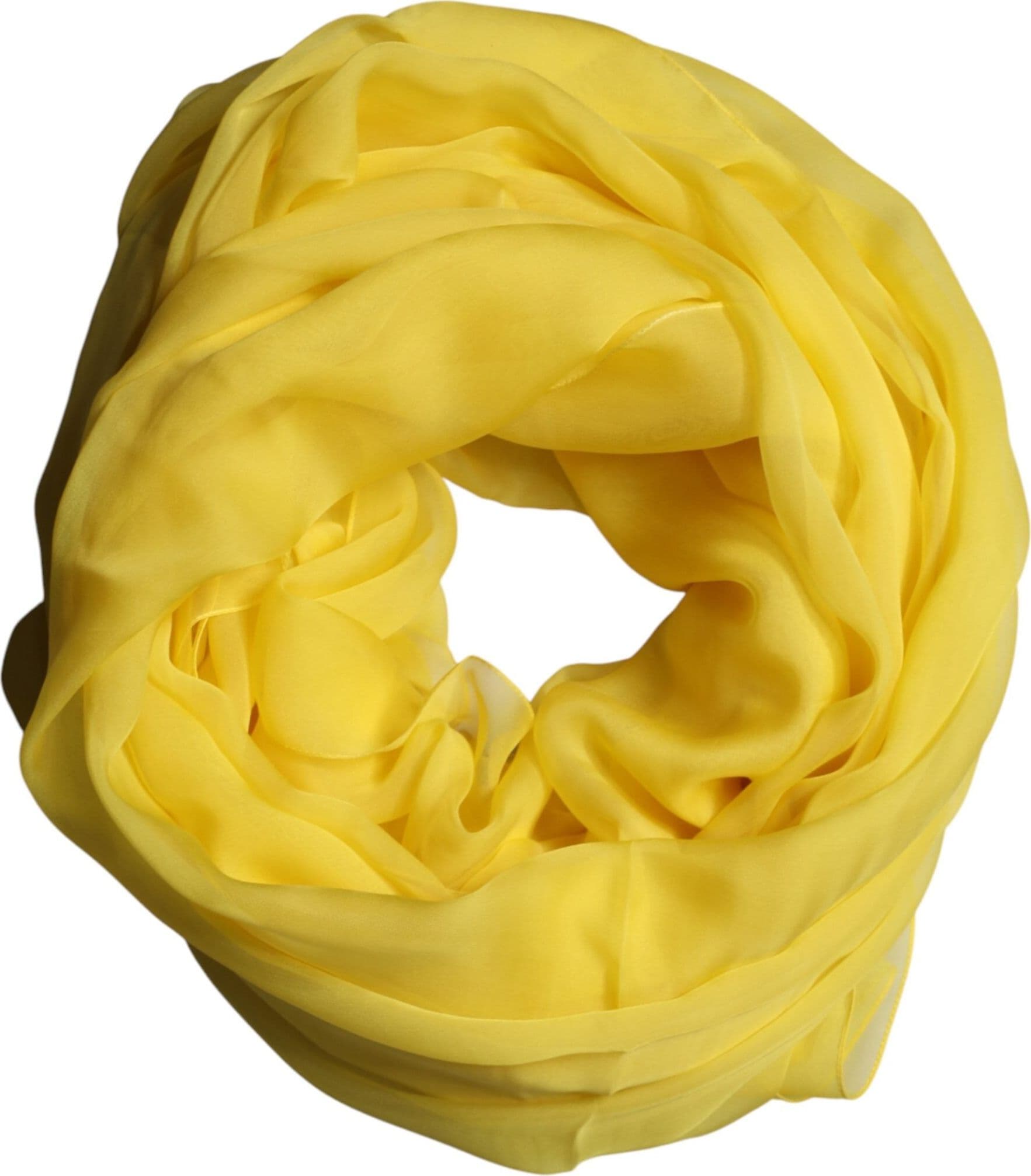 Dolce & Gabbana Yellow Silk Stole Neck Wrap Shawl Men 200cm x 130cm Scarf - 3