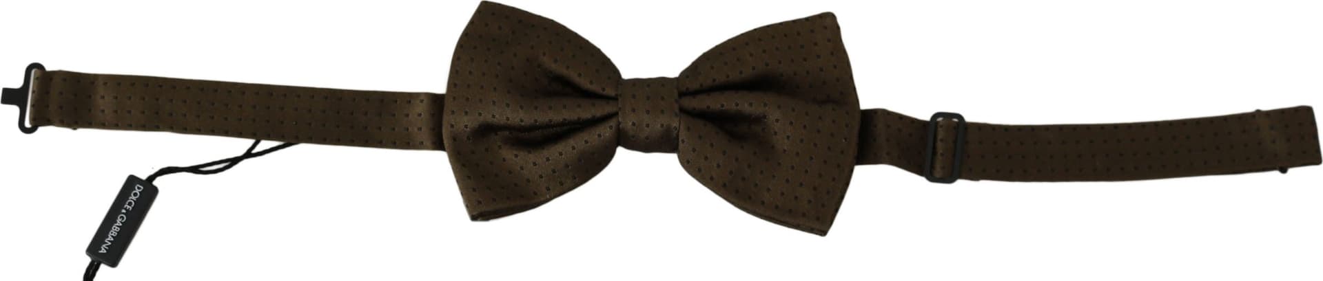Dolce & Gabbana Brown Polka Dots Silk Adjustable Neck Papillon Men Bow Tie - 2
