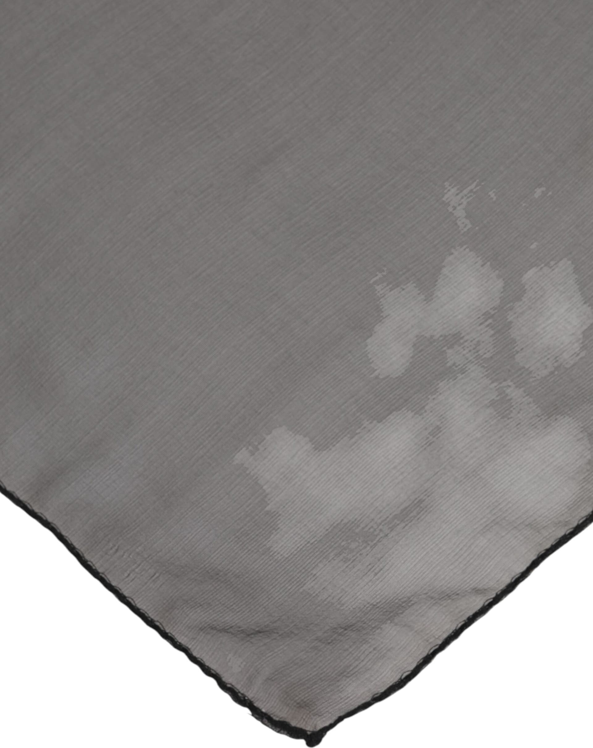 Dolce & Gabbana Gray Black Silk Square Women Foulard Scarf - 3