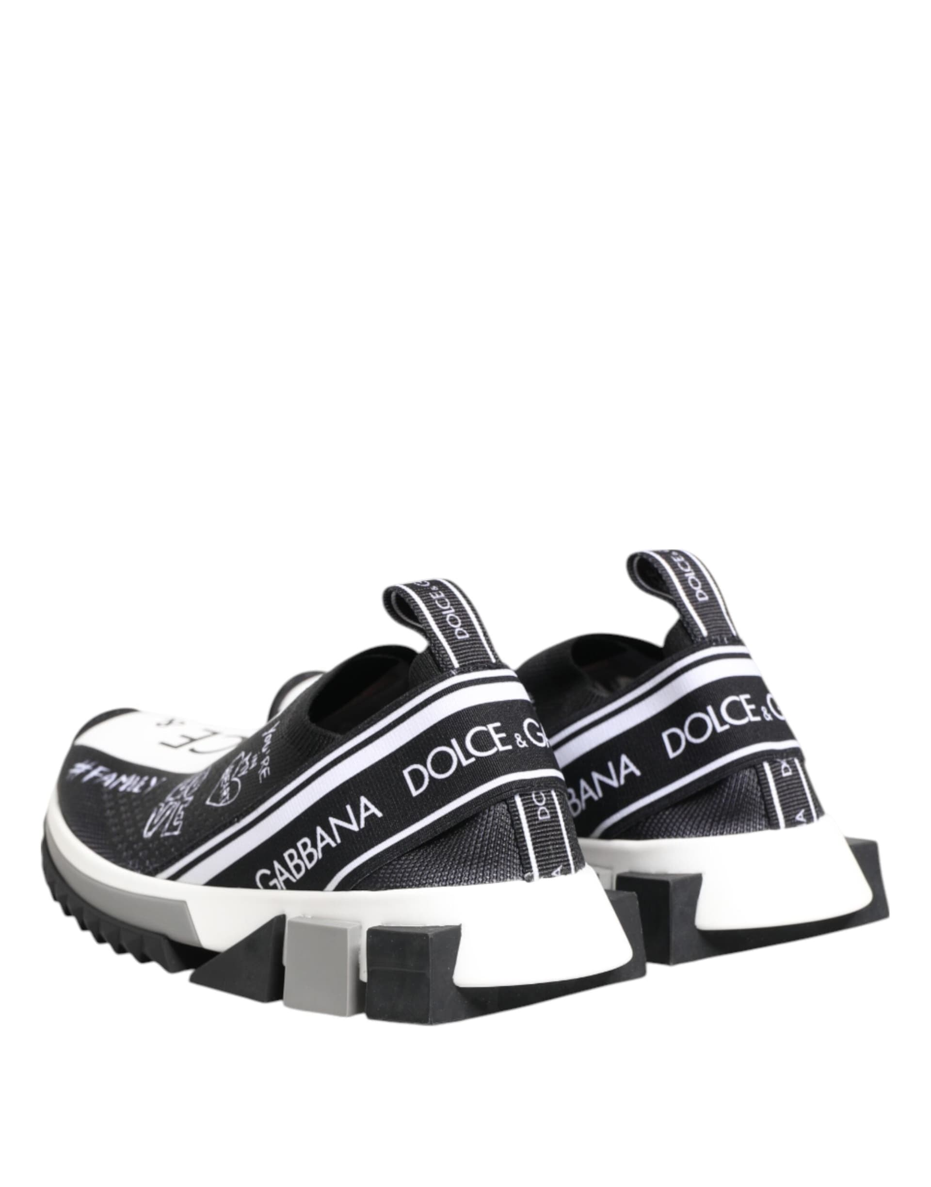 Dolce & Gabbana Black White Sorrento Low Top Sneakers Shoes - 4