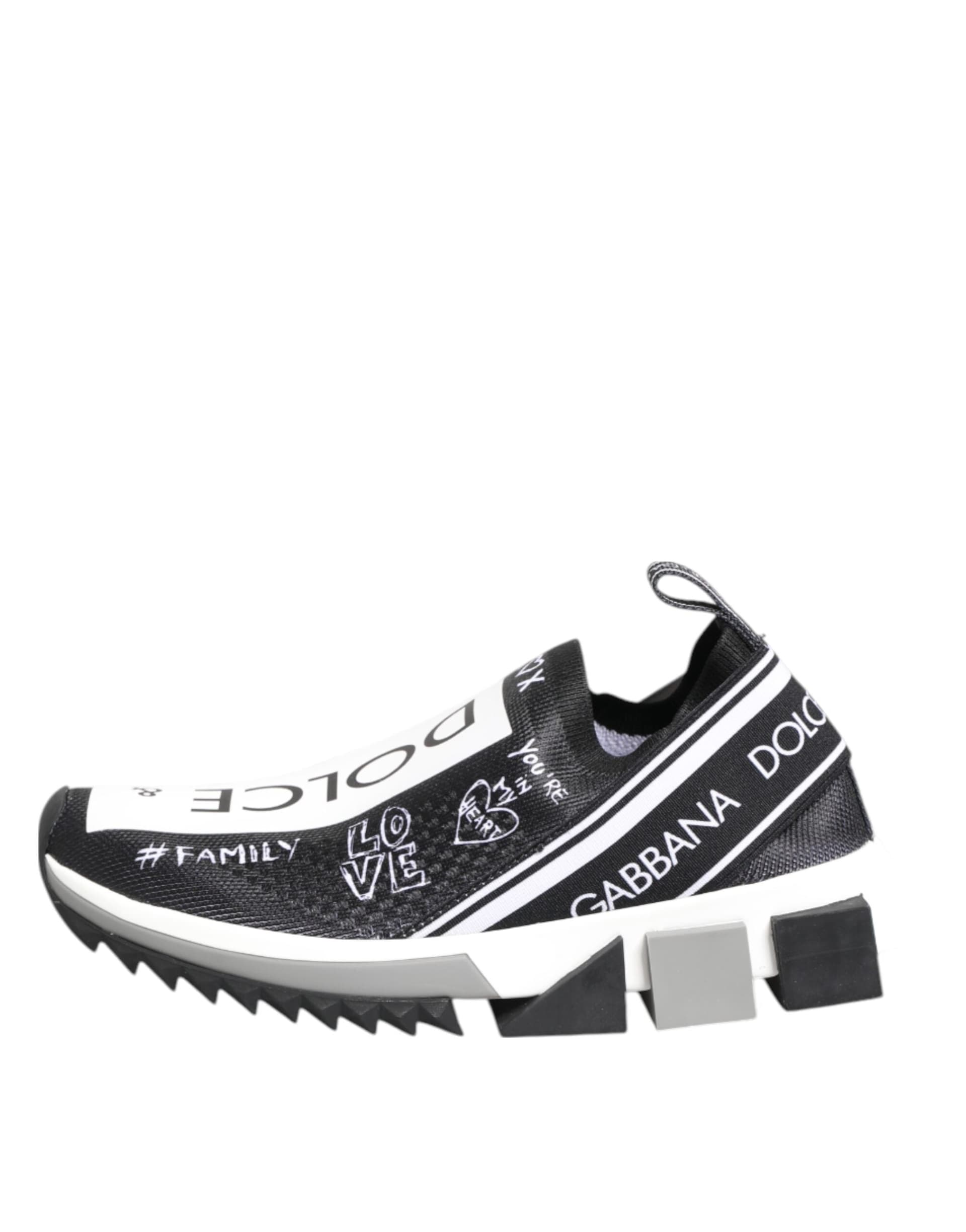 Dolce & Gabbana Black White Sorrento Low Top Sneakers Shoes - 5