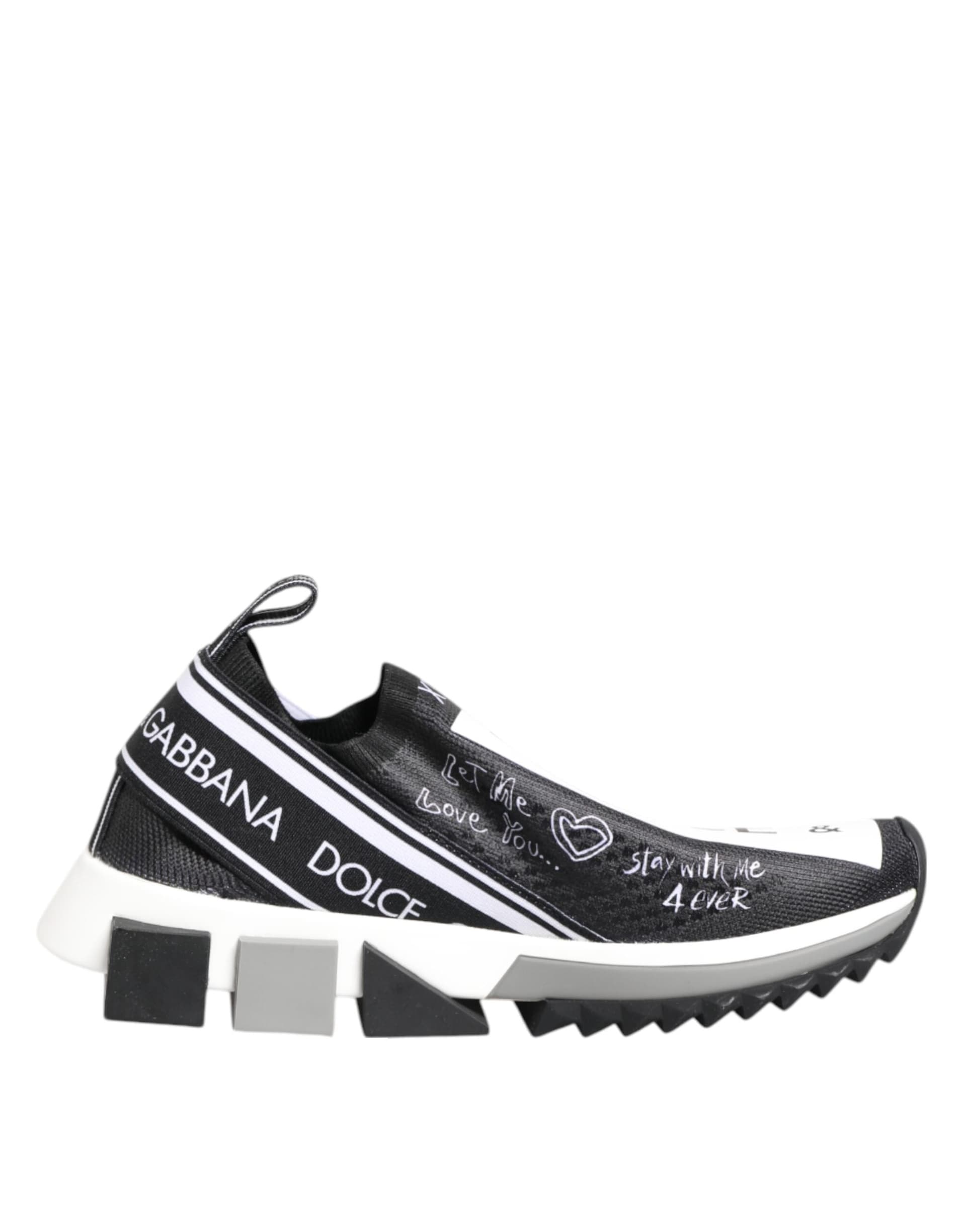 Dolce & Gabbana Black White Sorrento Low Top Sneakers Shoes - 7
