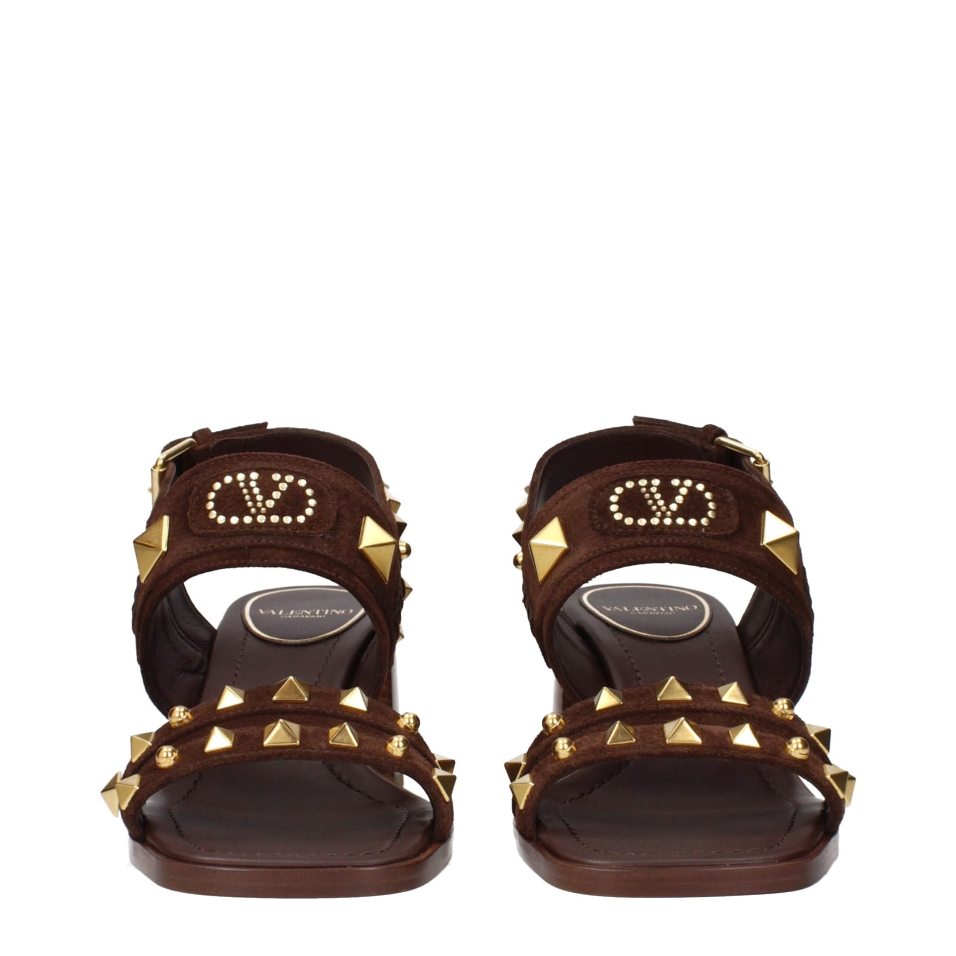 Valentino Garavani Brown Leather Strap-On Sandals - 3
