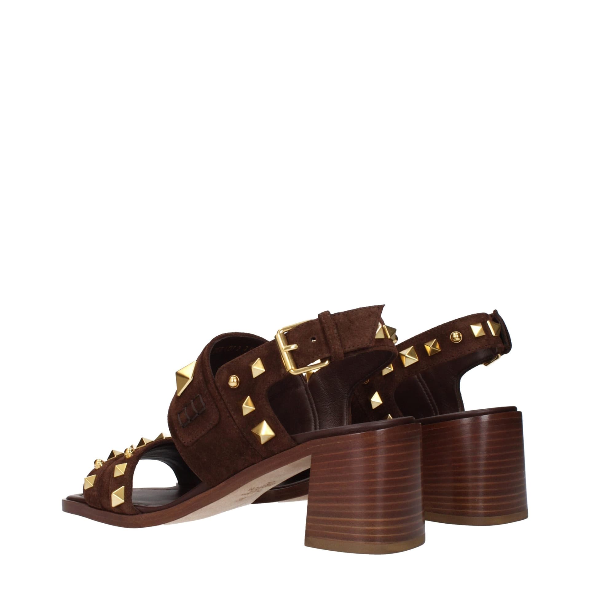 Valentino Garavani Brown Leather Strap-On Sandals - 4
