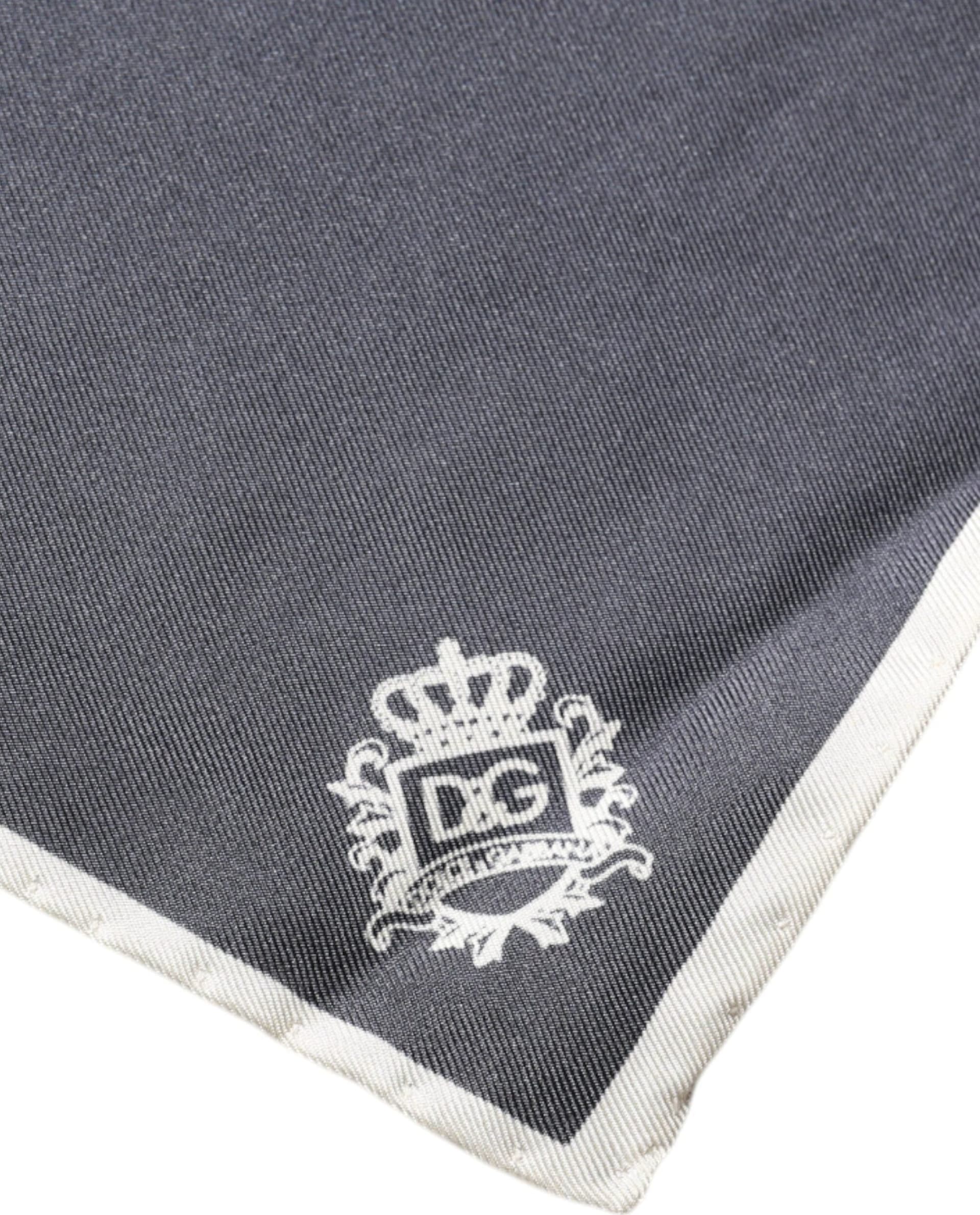 Dolce & Gabbana Gray Crown Logo Square Handkerchief Scarf - 4