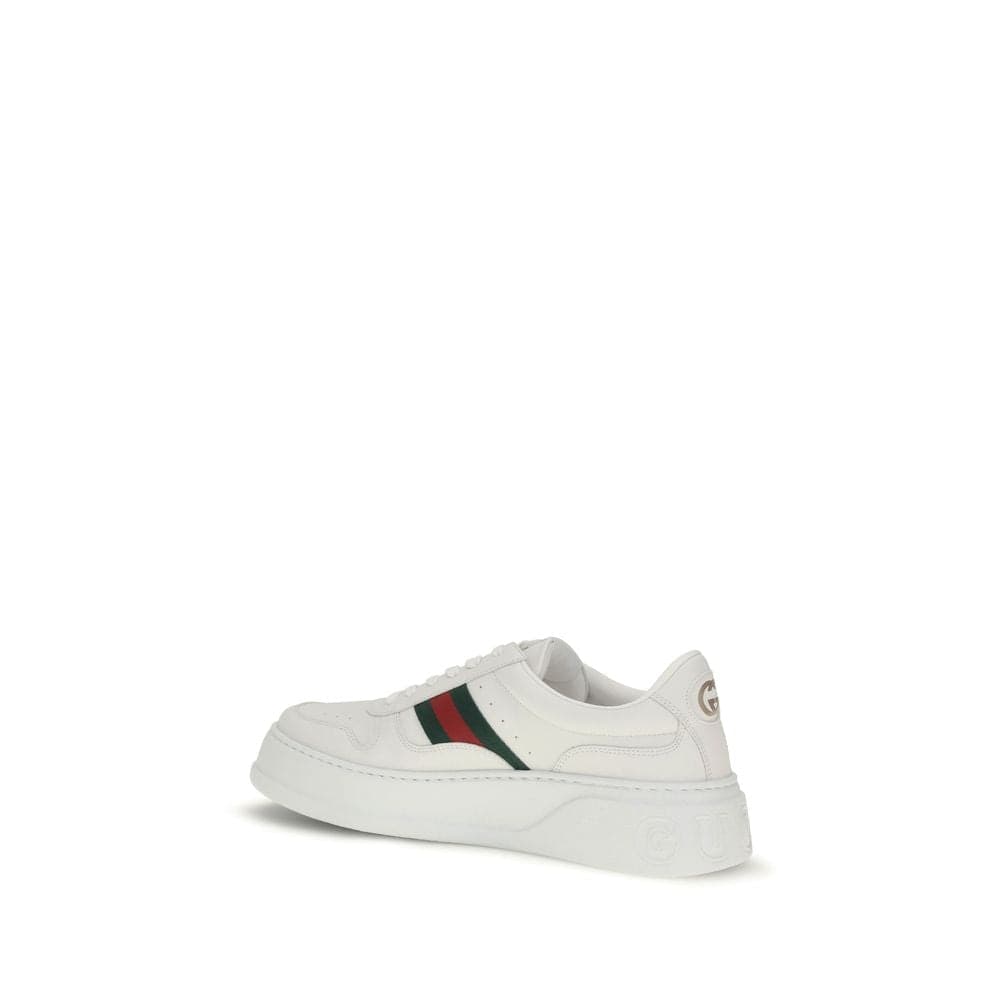 Gucci White Calf Leather Bos Taurus Chunky Sneakers - 3