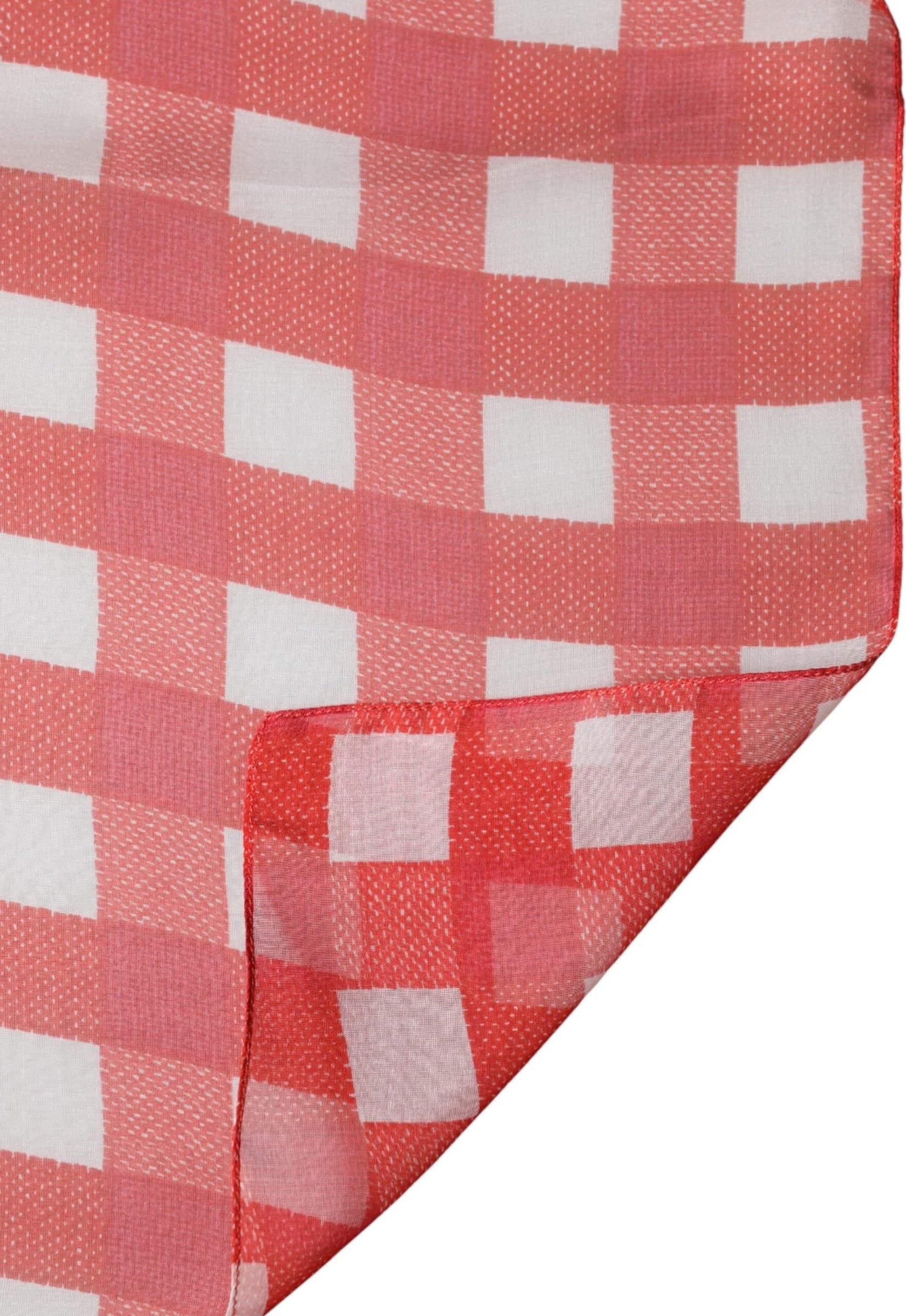 Dolce & Gabbana Red Checkered Stole Neck Wrap Shawl Scarf - 2