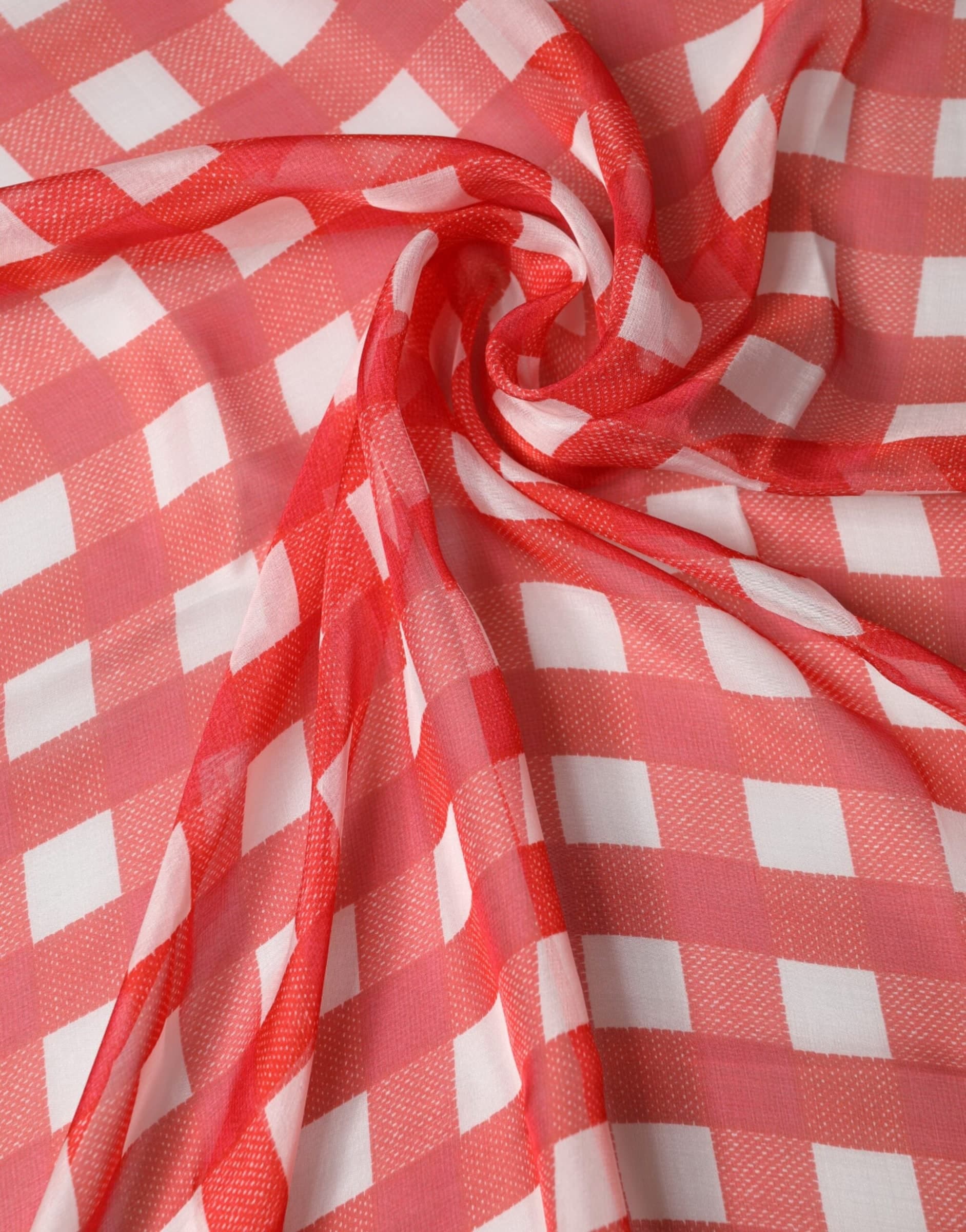 Dolce & Gabbana Red Checkered Stole Neck Wrap Shawl Scarf - 3
