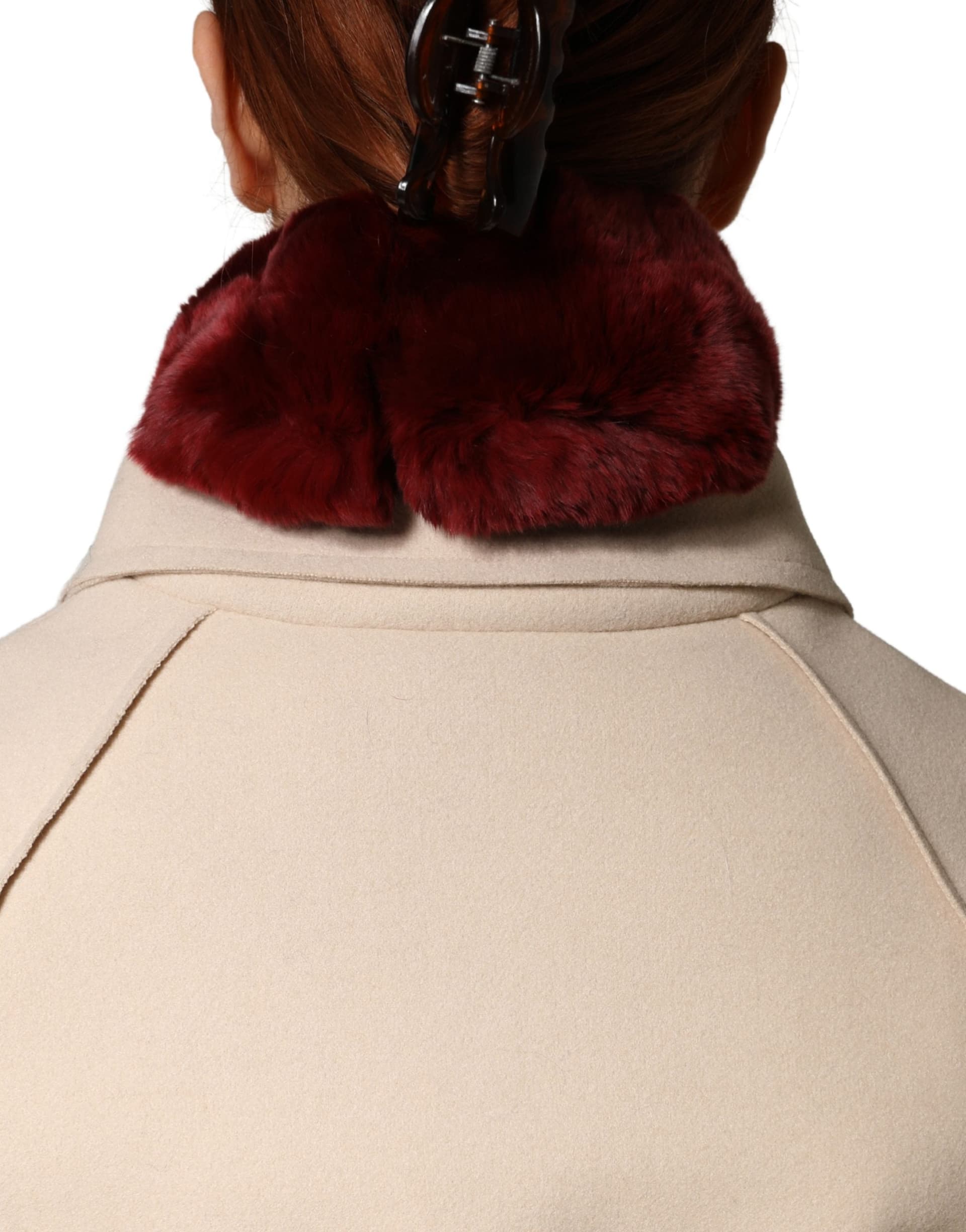 Dolce & Gabbana Red Lamb Fur Collar Women Neck Wrap 50cm x 8cm Scarf - 4