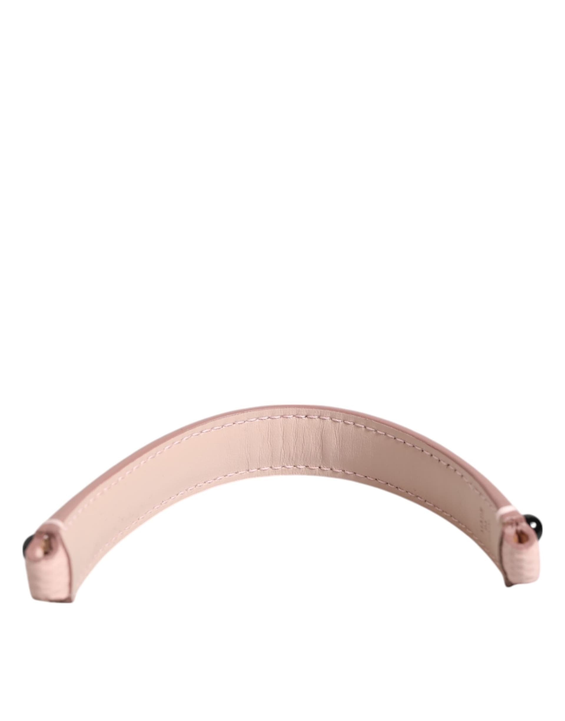 Dolce & Gabbana Light Pink Embellished Leather Bag Handle  Shoulder Strap - 5