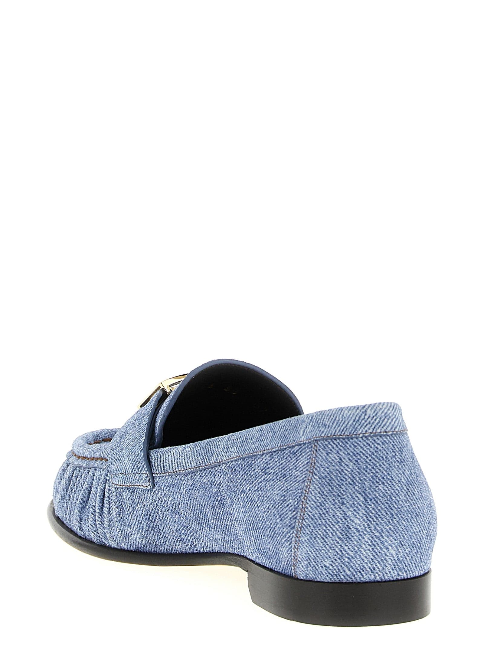 Fendi Blue Calfskin Slip-On Loafers - 3