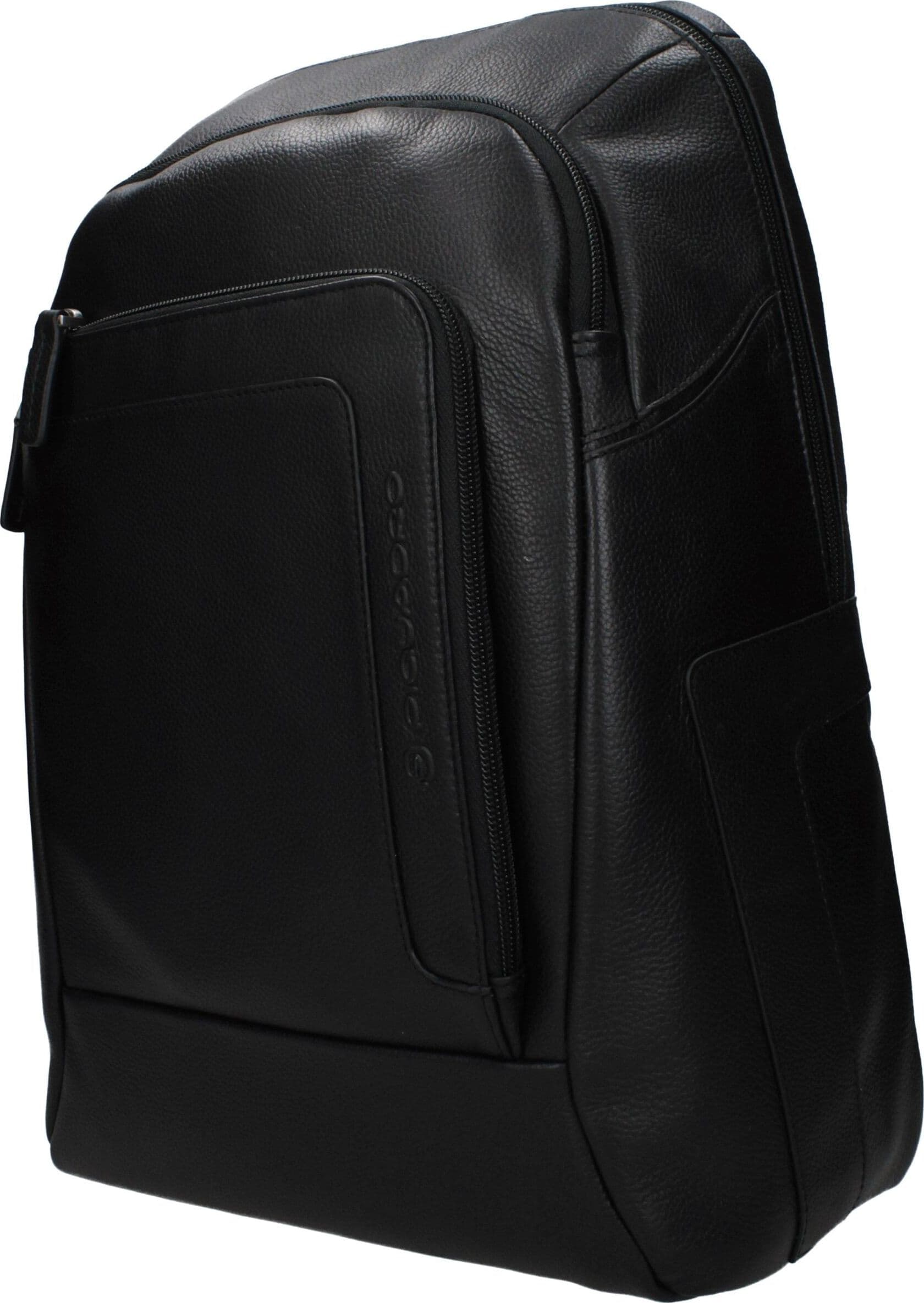 Piquadro Black Leather Backpack - 2