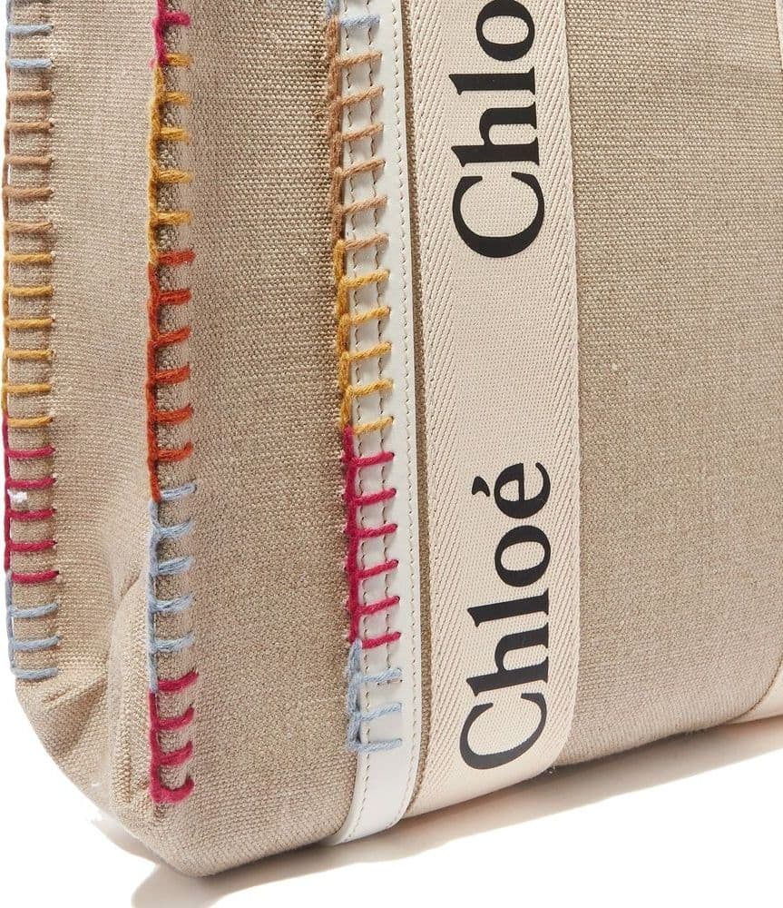 Chloé Beige Linen Tote Bag - 4