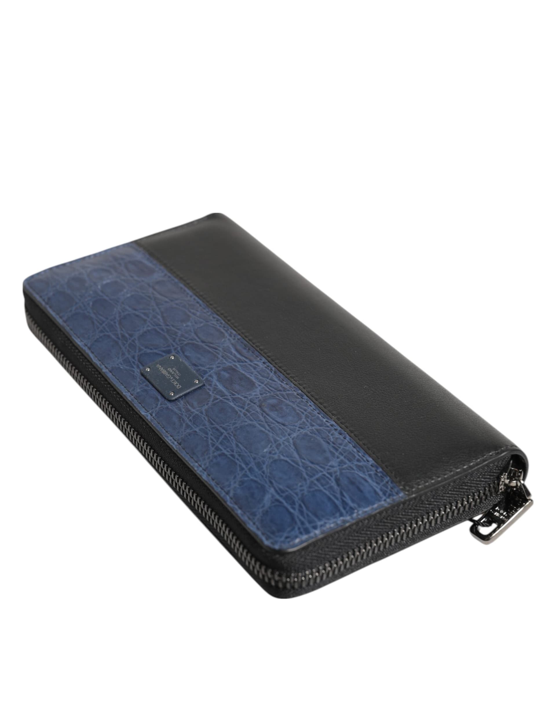 Dolce & Gabbana Black Blue Exotic Leather Men Continental Clutch Wallet - 5