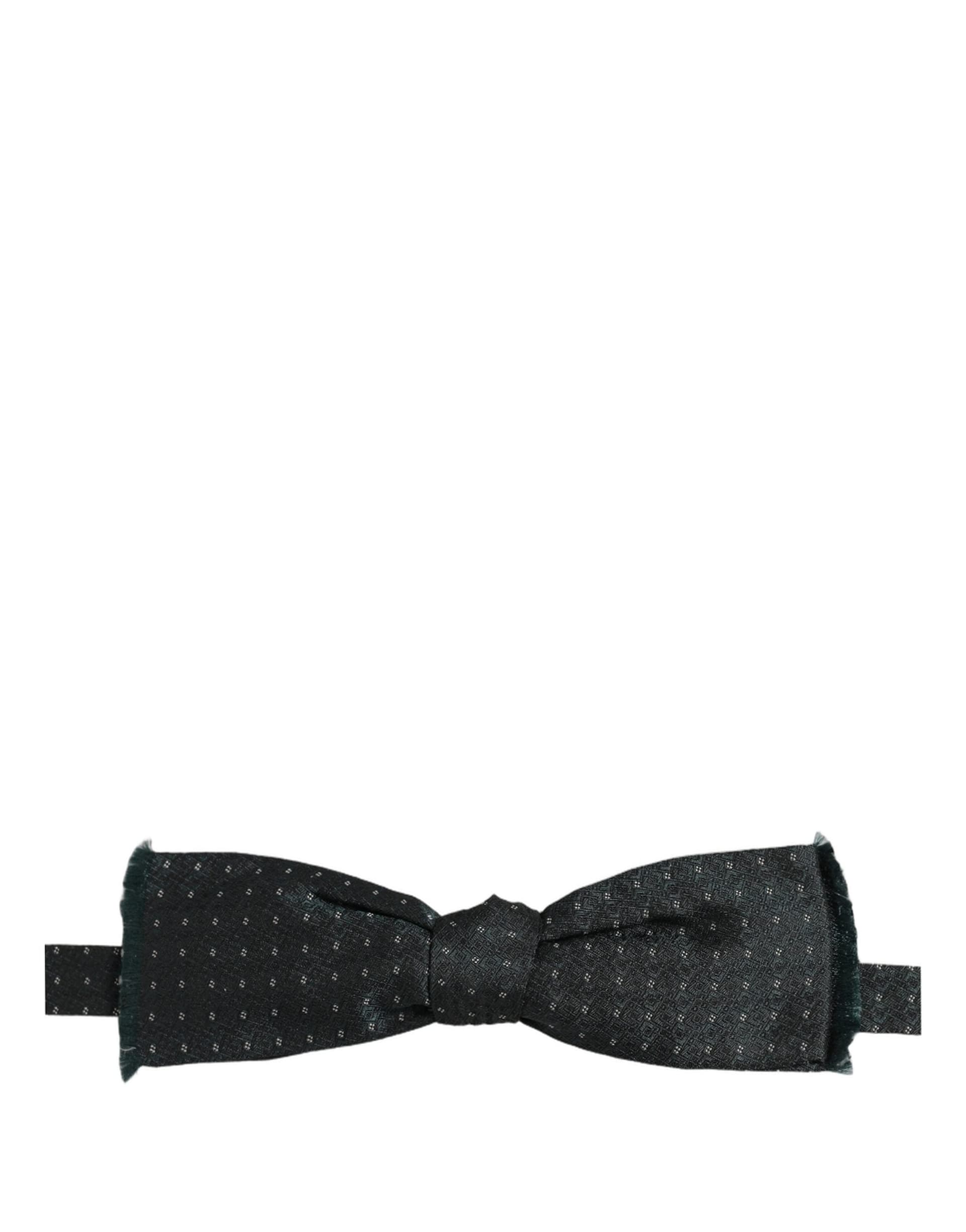 Dolce & Gabbana Men Green Patterned Adjustable Neck Papillon Bow Tie - 4
